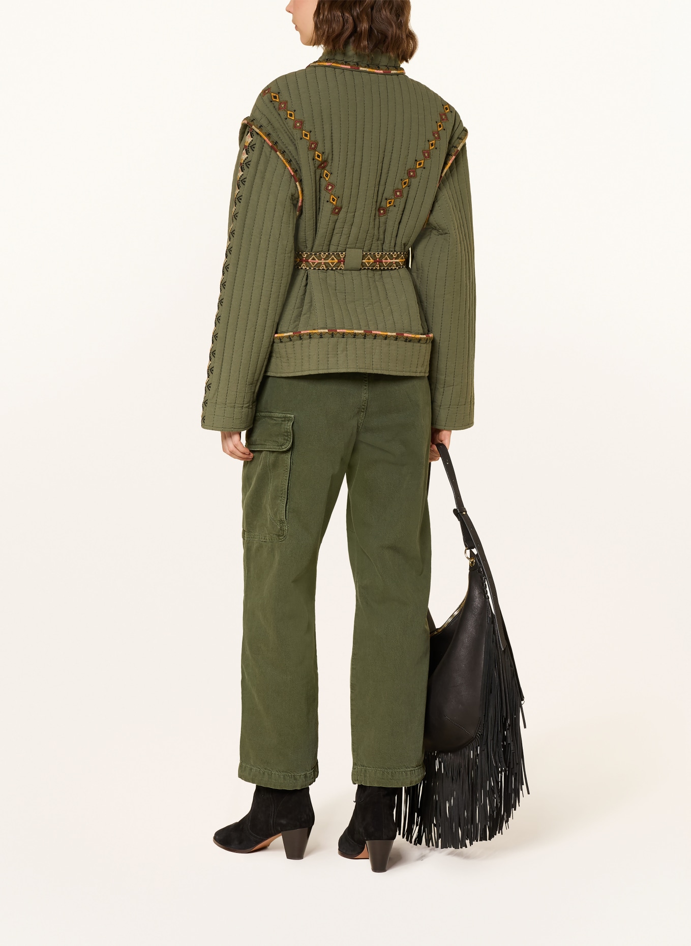 ba&sh Jacke COCOON: KHAKI / ROT / GELB