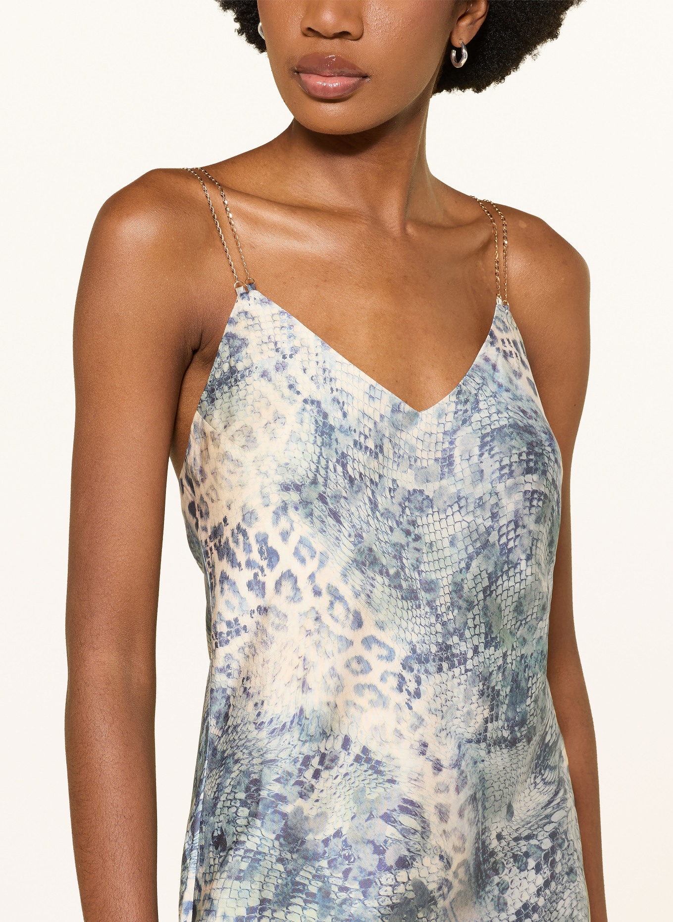 ba&sh Cocktailkleid CATELINA: DUNKELBLAU / ECRU / PETROL