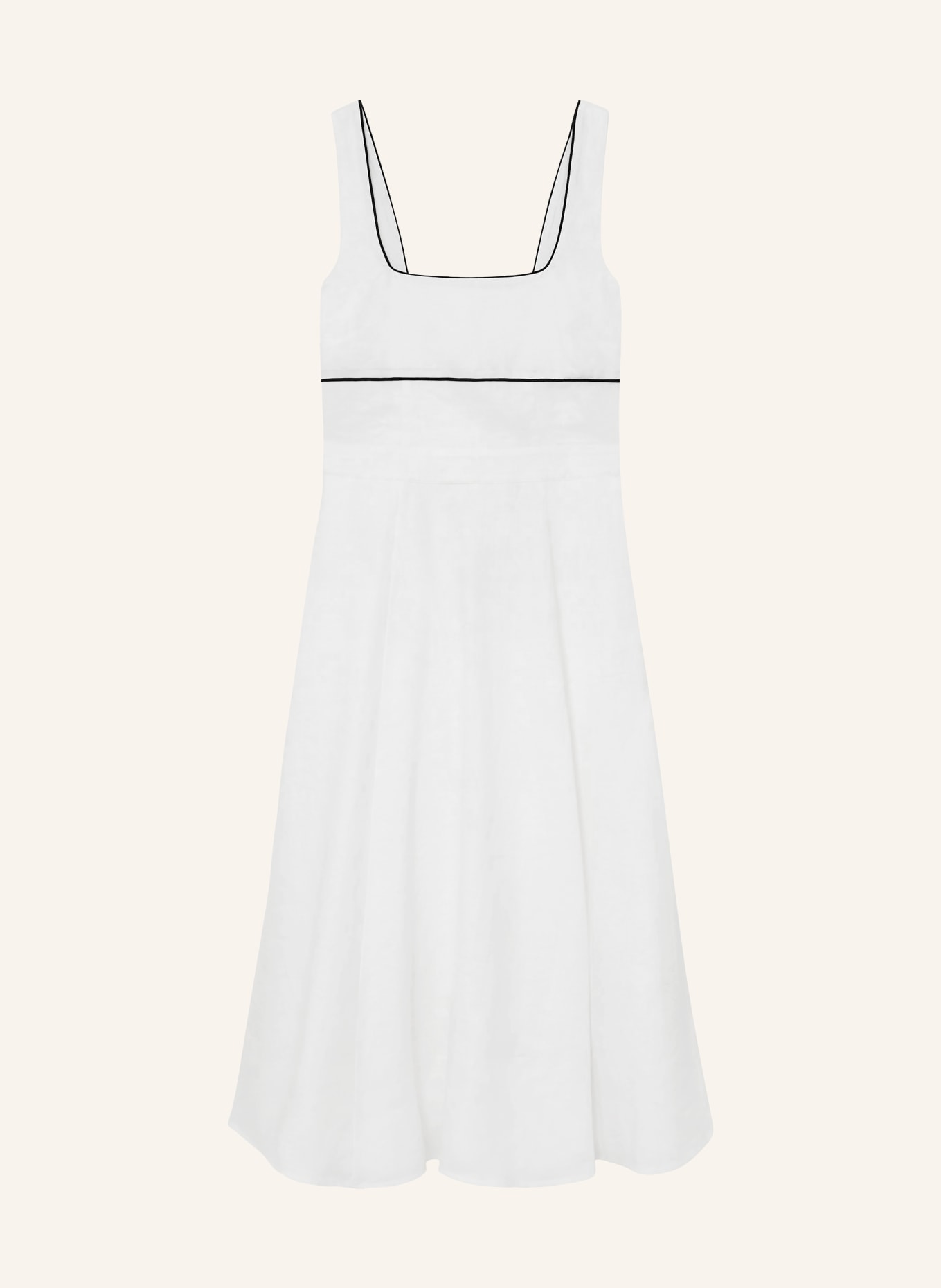 REISS DORETHEA linen dress: WHITE / BLACK