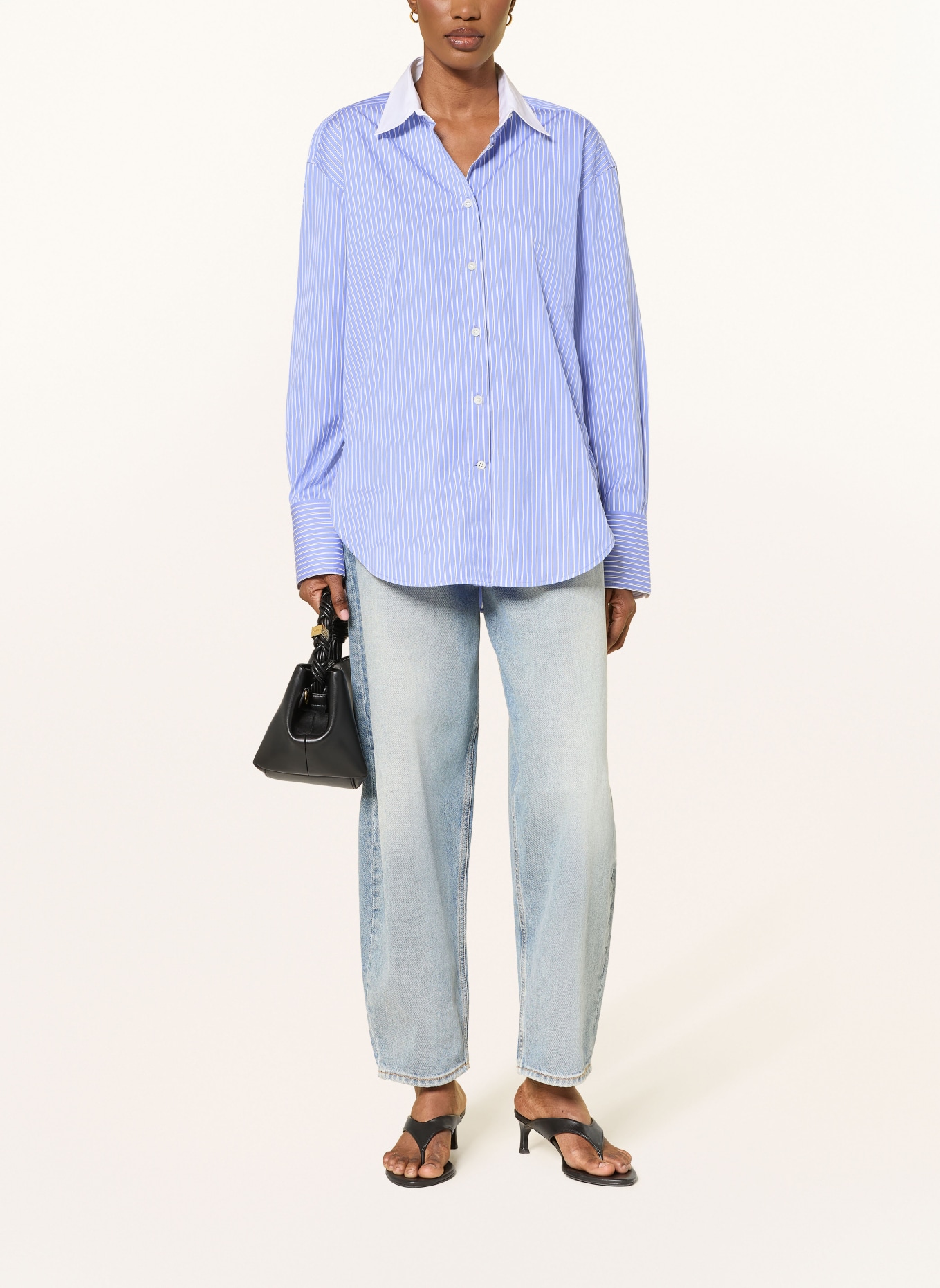 ARKET Hemdbluse: HELLBLAU / DUNKELBLAU / WEISS