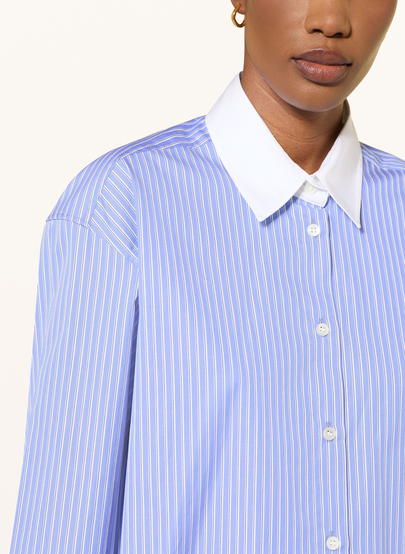 ARKET Hemdbluse: HELLBLAU / DUNKELBLAU / WEISS