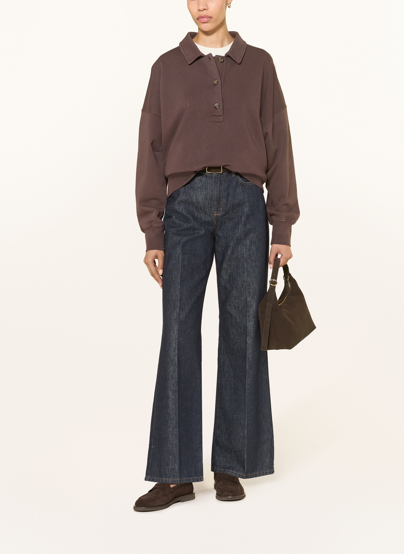 ARKET Jersey-poloshirt FLORA: MARRON FONCÉ