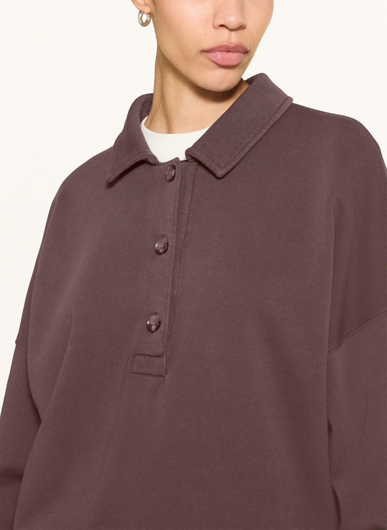 ARKET Jersey-poloshirt FLORA: MARRON FONCÉ