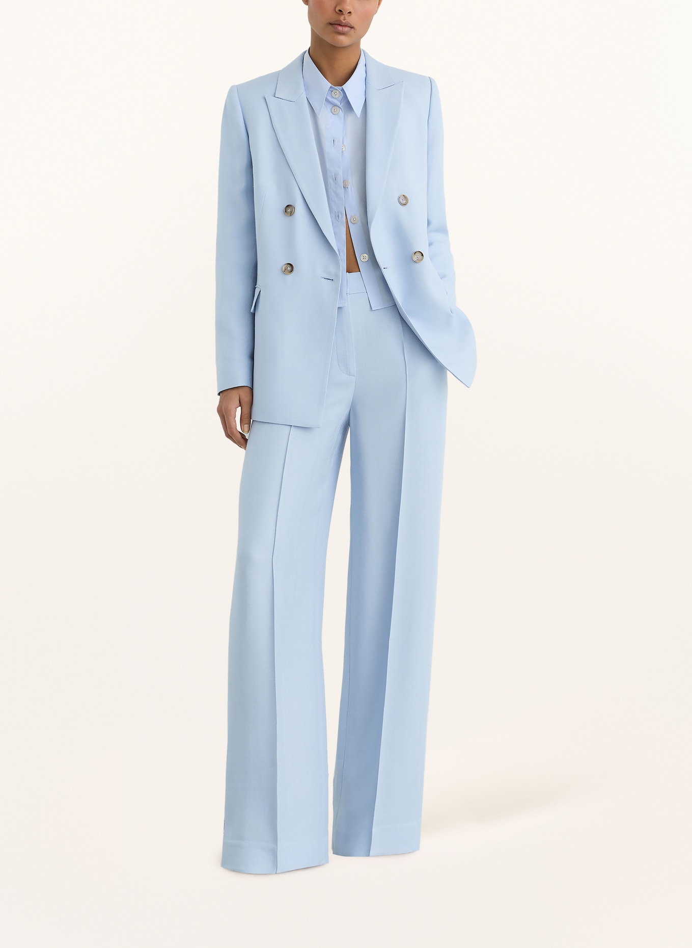 REISS MAGDA wide-leg pants: LIGHT BLUE