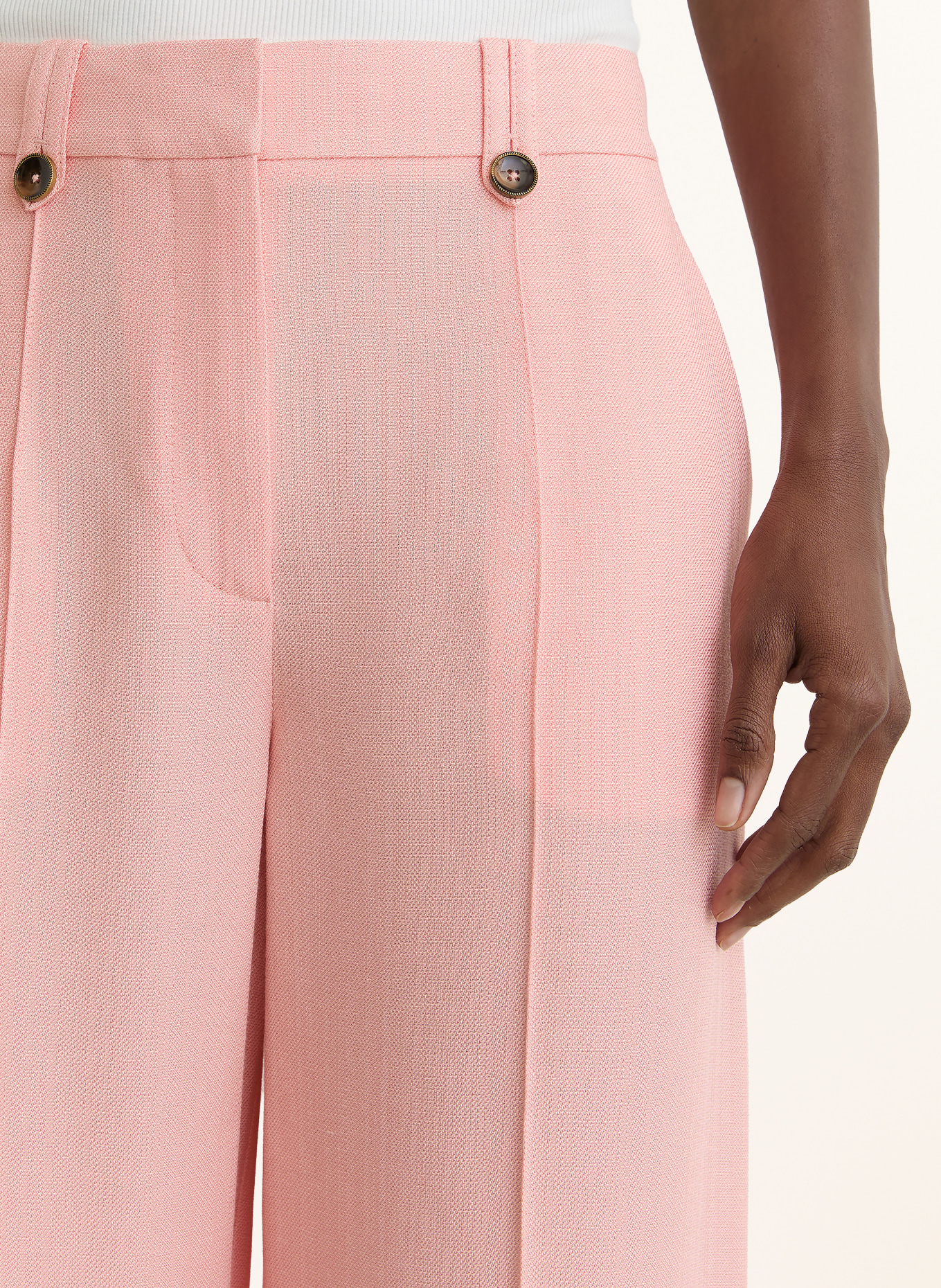 REISS MAGDA wide-leg pants: LIGHT RED