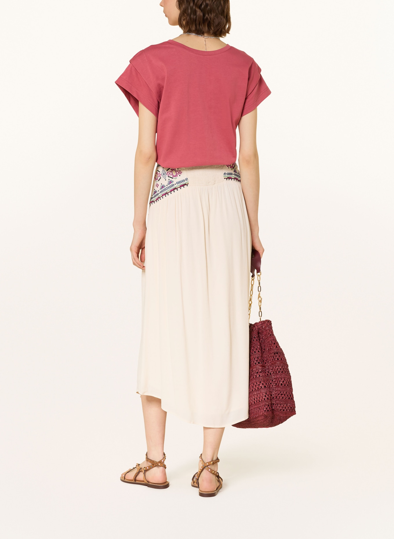 ba&sh Rock TILANA: CREME / PINK / HELLGRÜN