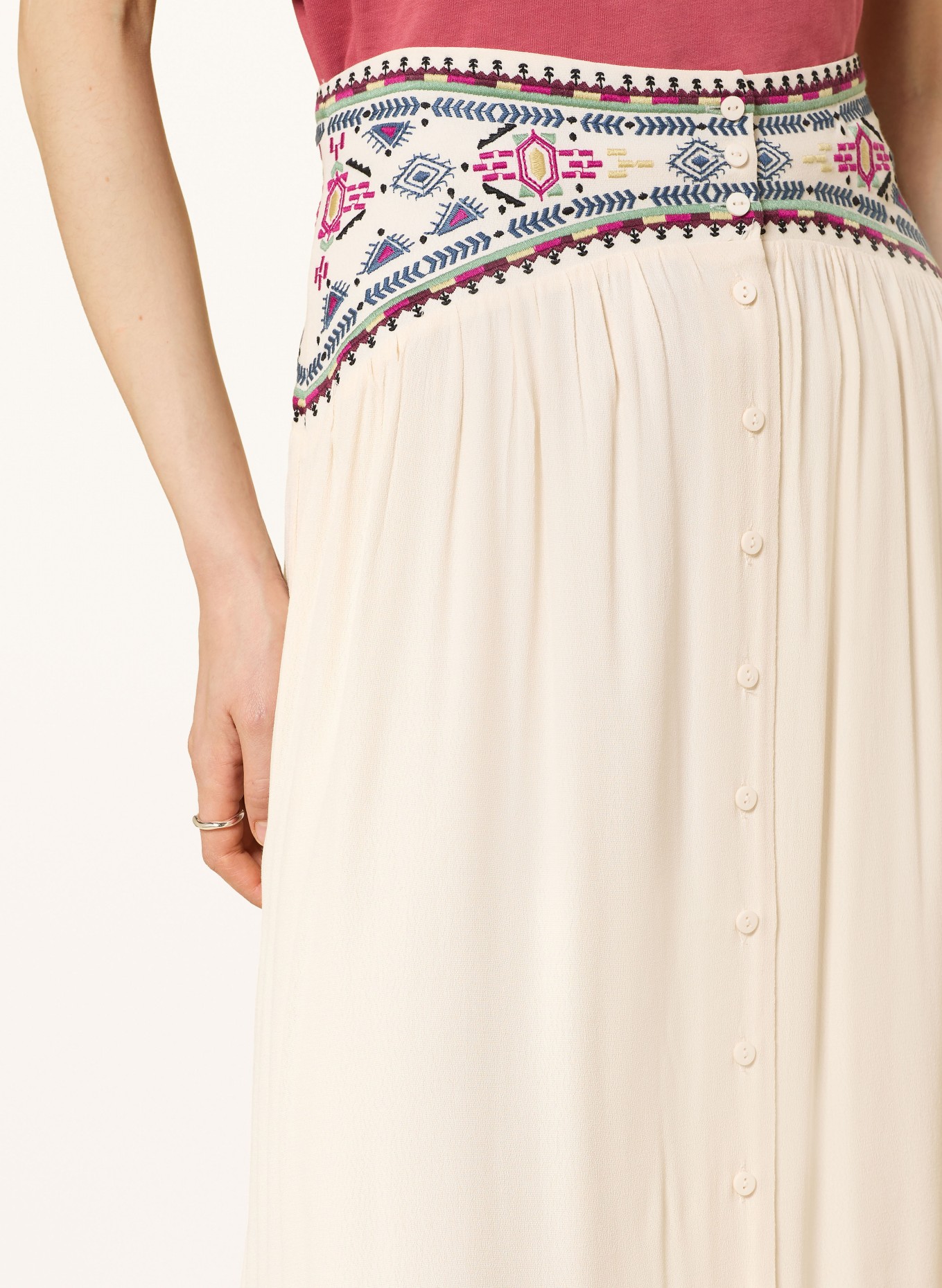 ba&sh Rock TILANA: CREME / PINK / HELLGRÜN