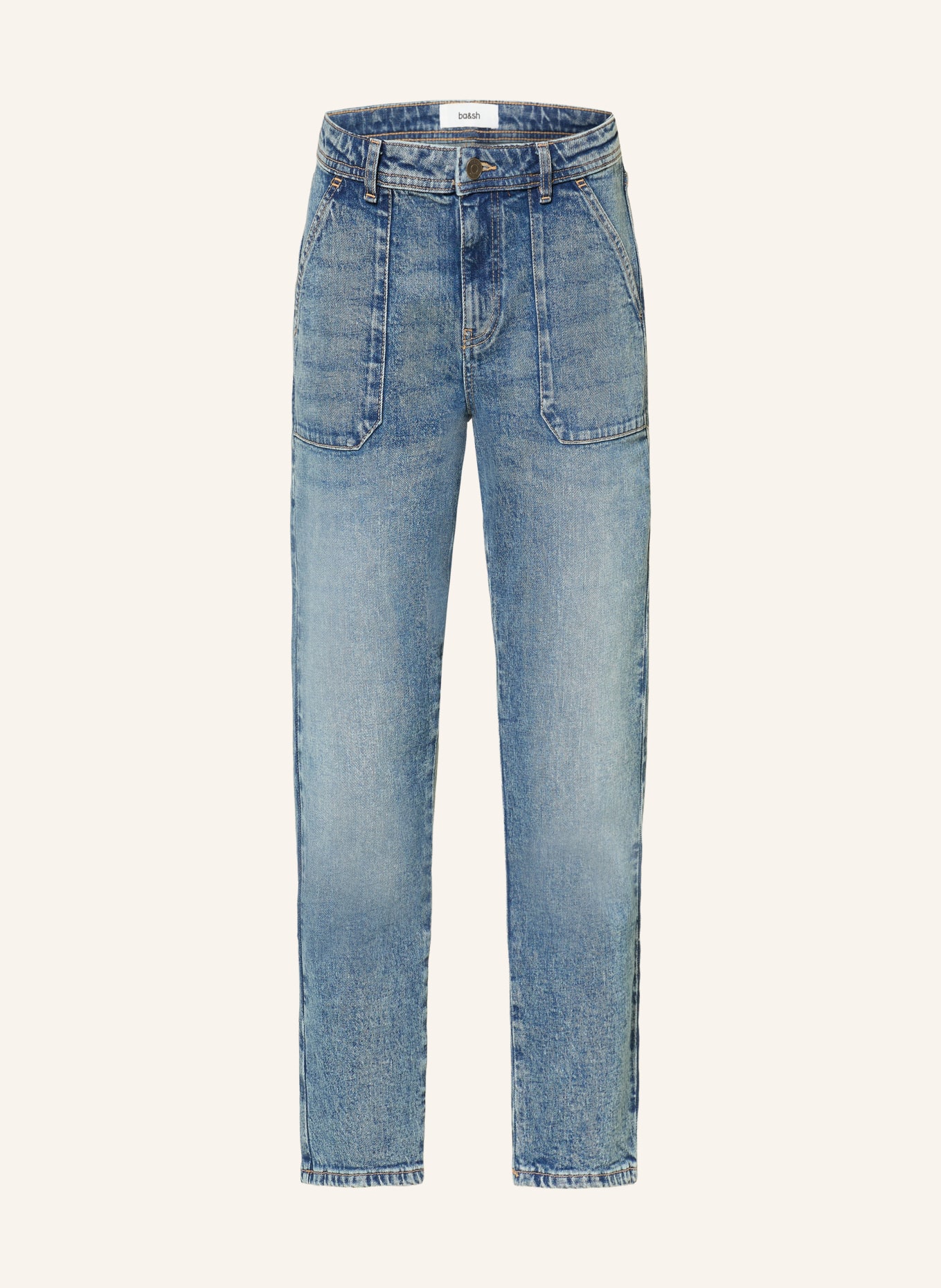 ba&sh Cropped Jeans MALLY: BLUE LIGHTUSEDBLUE