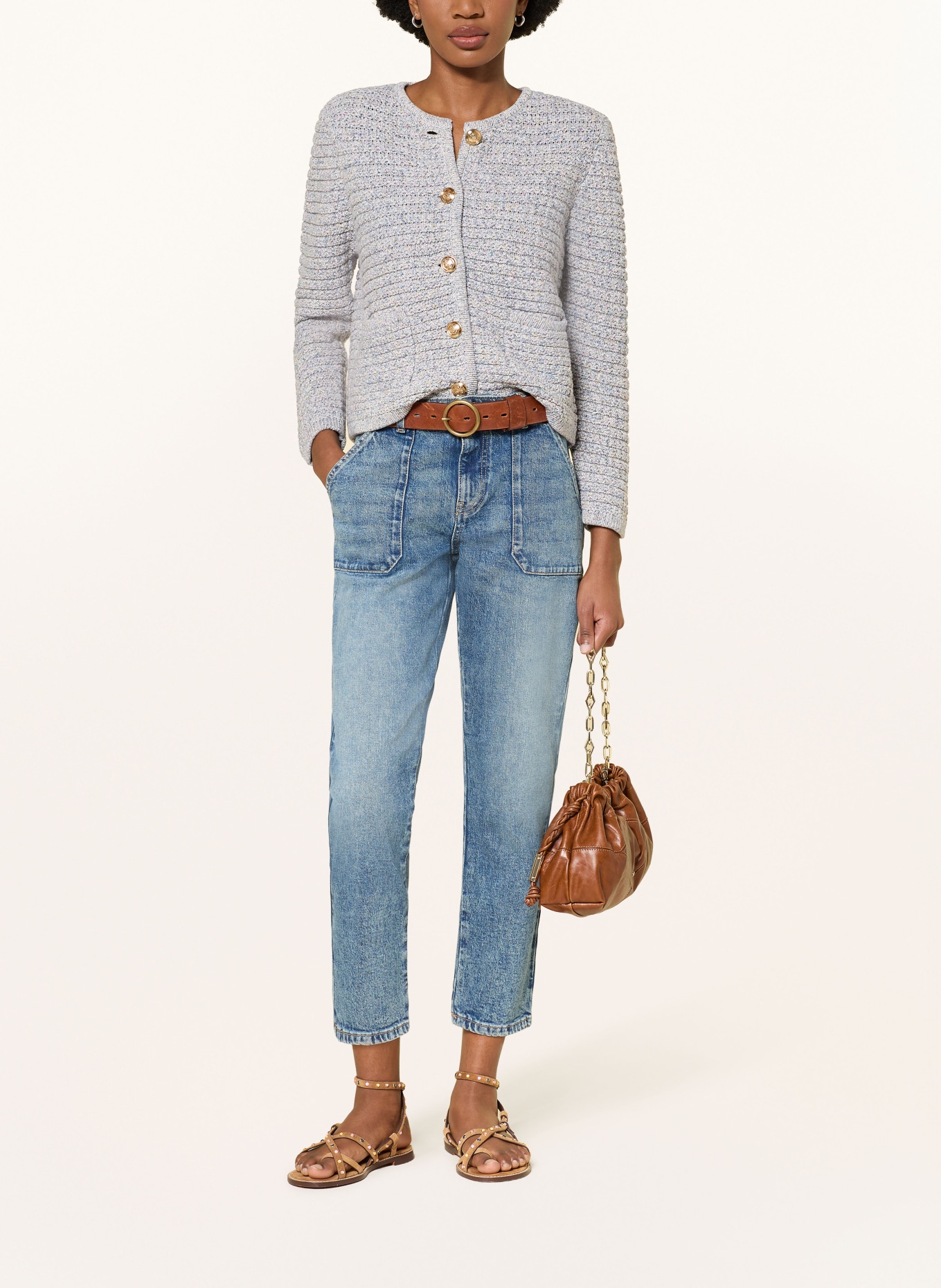 ba&sh Cropped Jeans MALLY: BLUE LIGHTUSEDBLUE