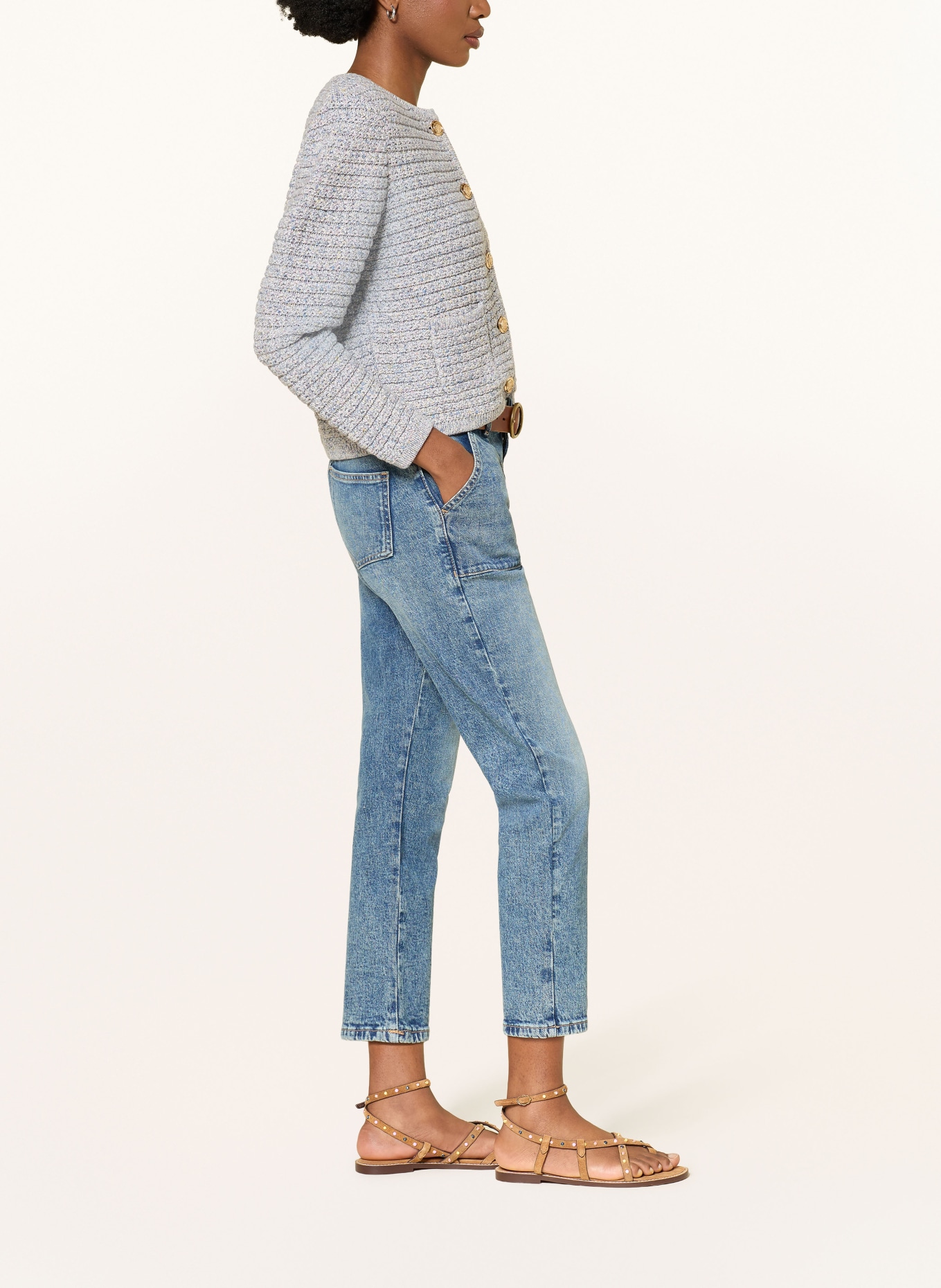 ba&sh Cropped Jeans MALLY: BLUE LIGHTUSEDBLUE