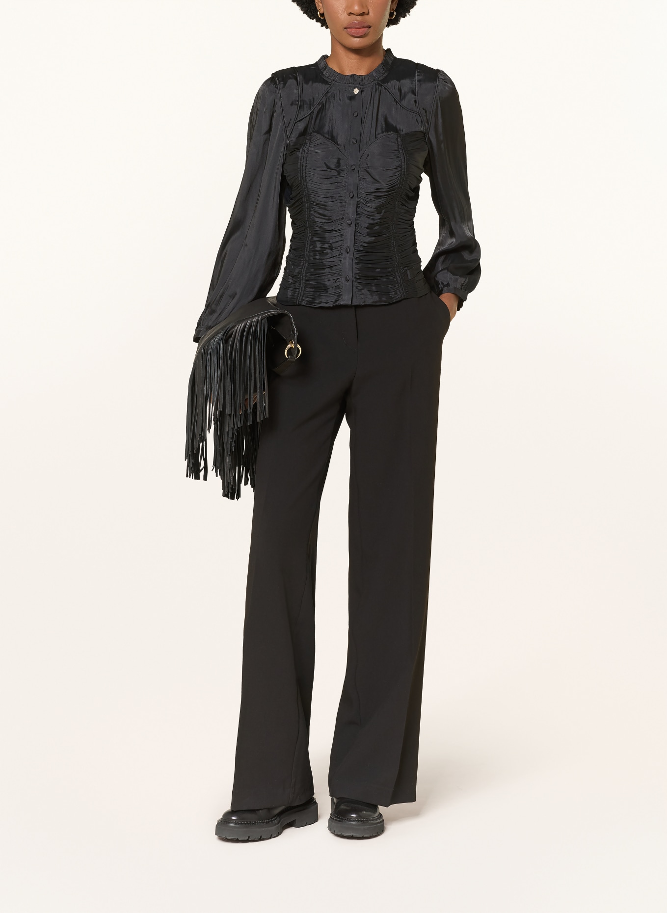 ba&sh Satinbluse CIMILA: SCHWARZ