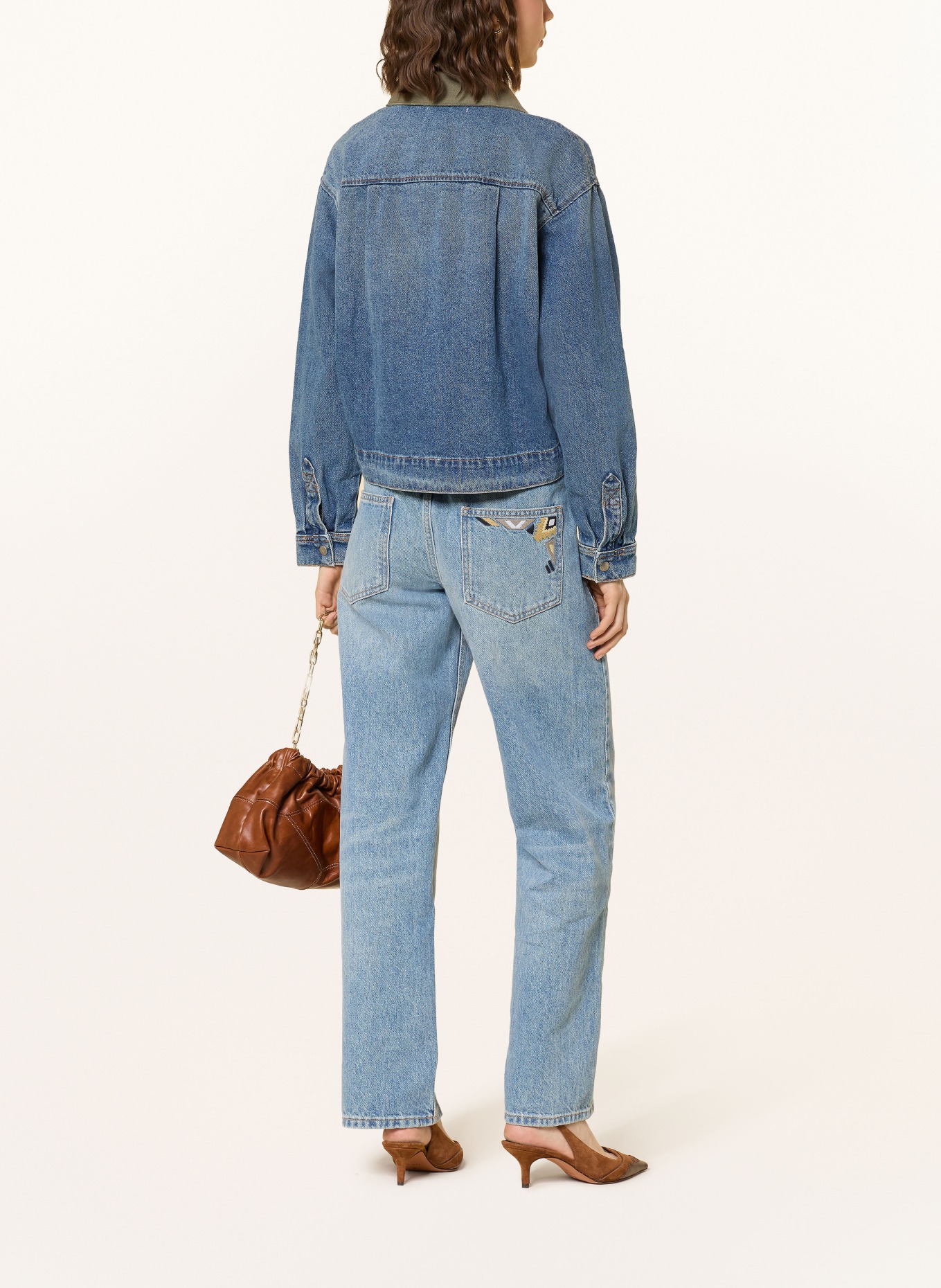 ba&sh Džíny s širokými nohavicemi RIZIE: BLUE LIGHTUSEDBLUE