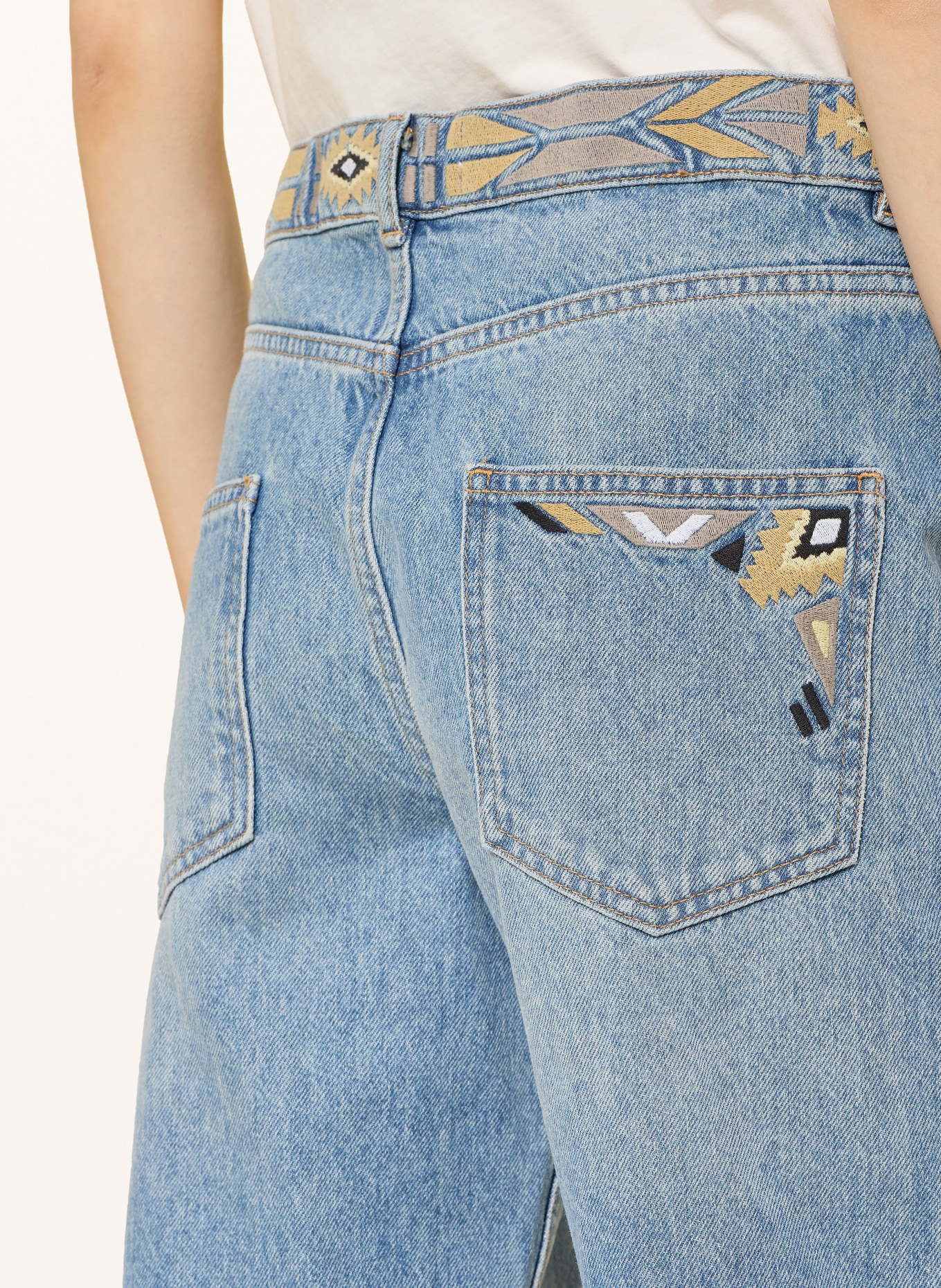 ba&sh Džíny s širokými nohavicemi RIZIE: BLUE LIGHTUSEDBLUE