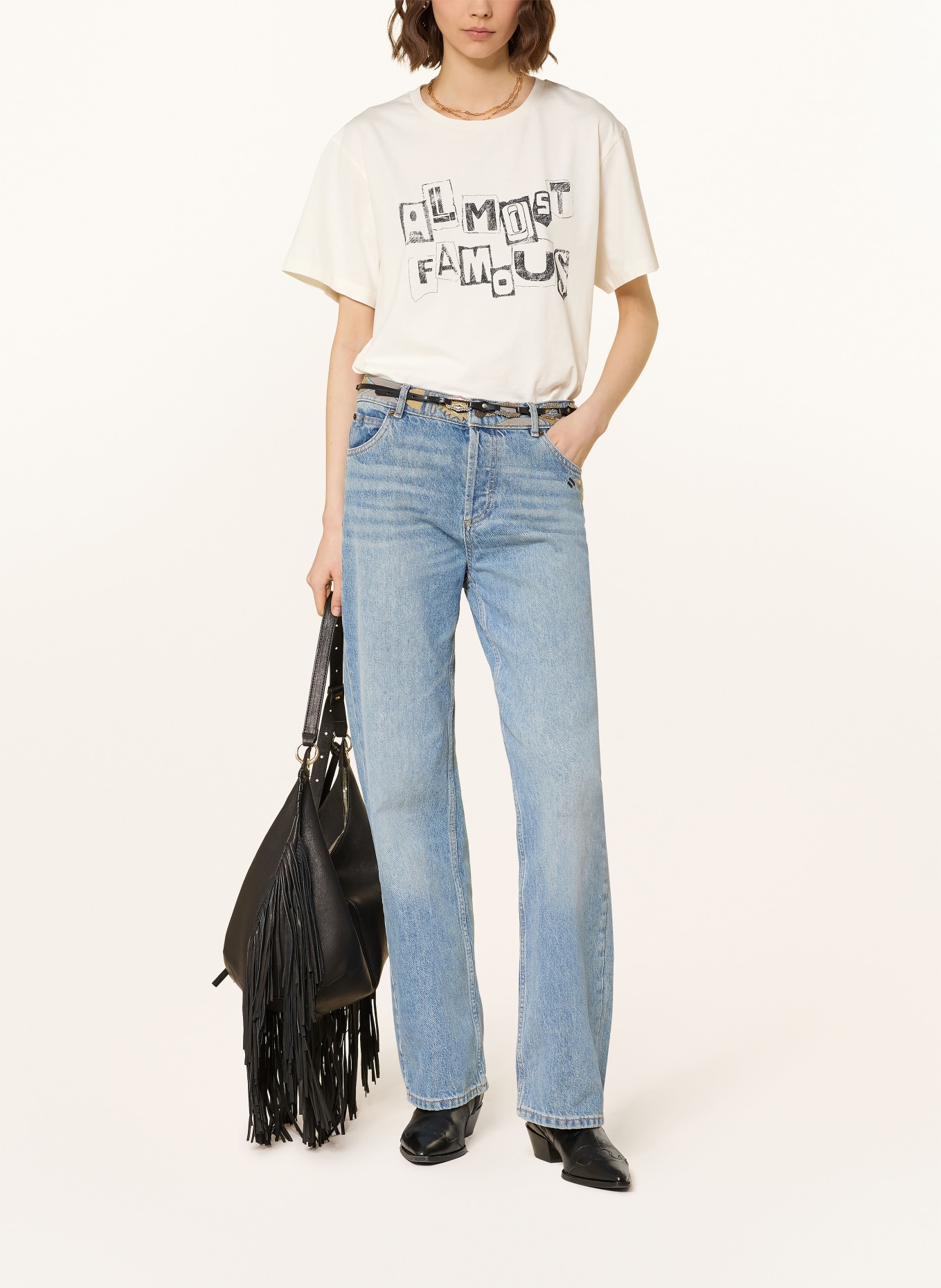 ba&sh T-Shirt RALFA: WEISS / DUNKELGRAU