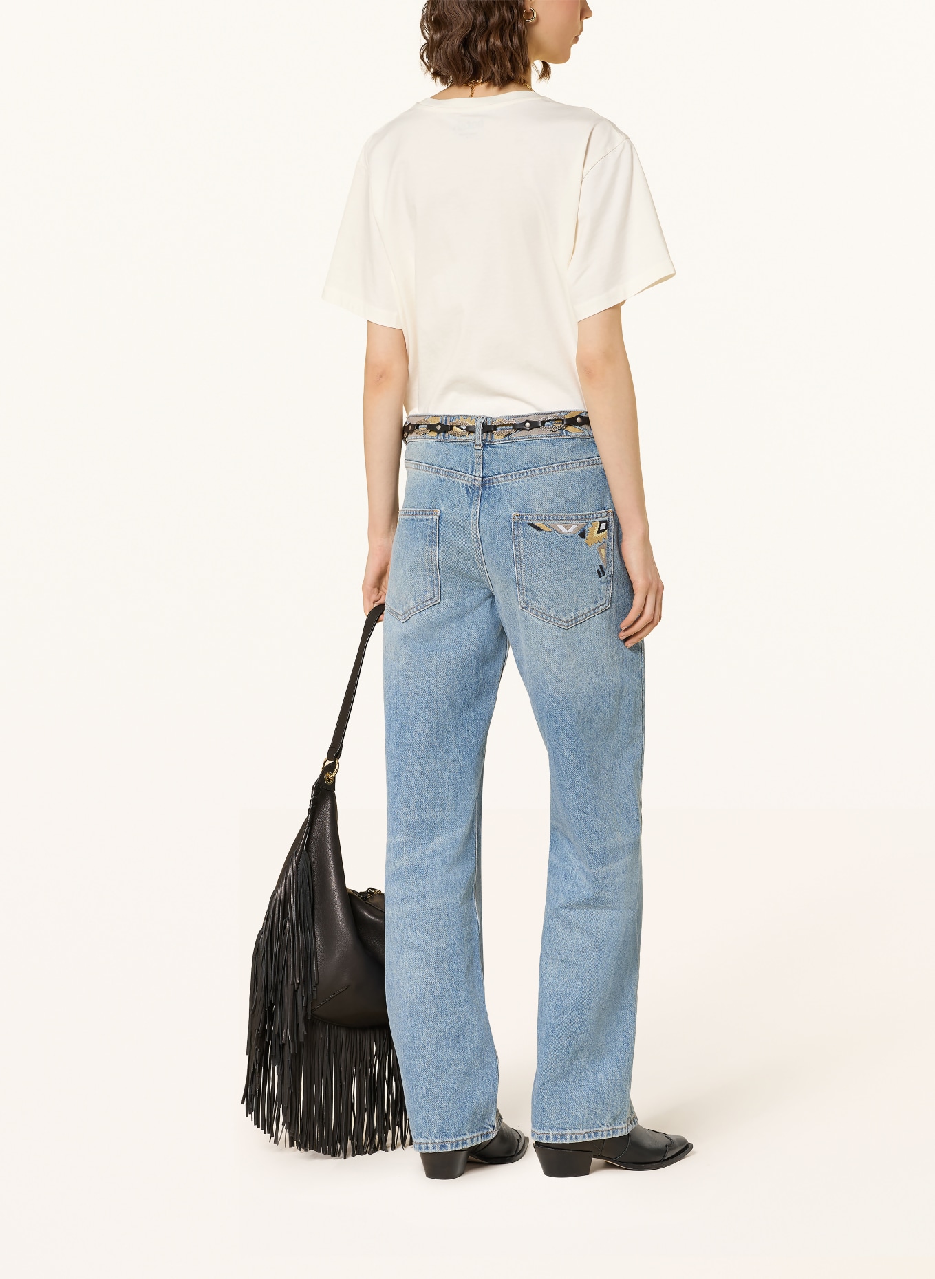 ba&sh T-Shirt RALFA: WEISS / DUNKELGRAU