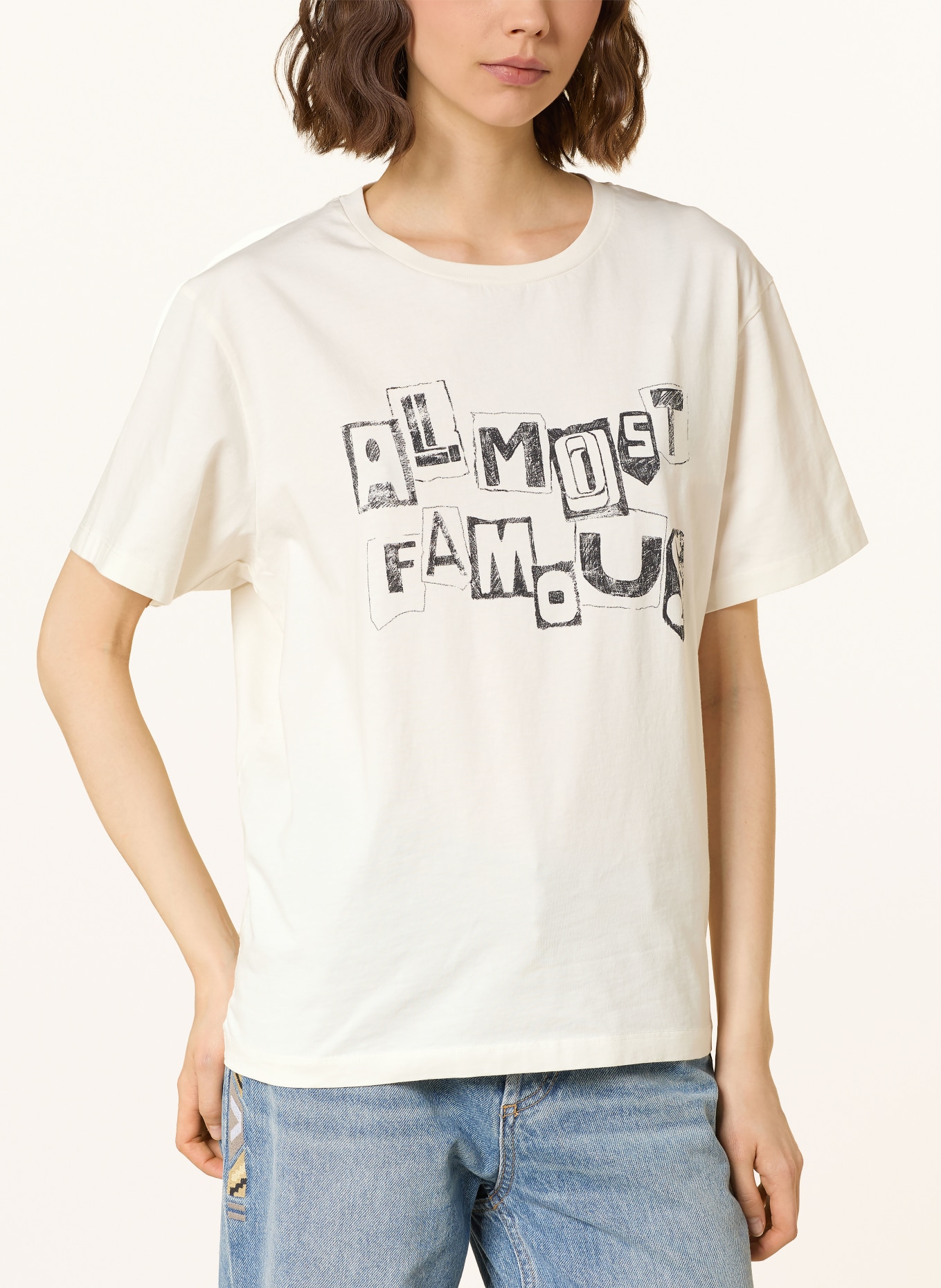 ba&sh T-Shirt RALFA: WEISS / DUNKELGRAU