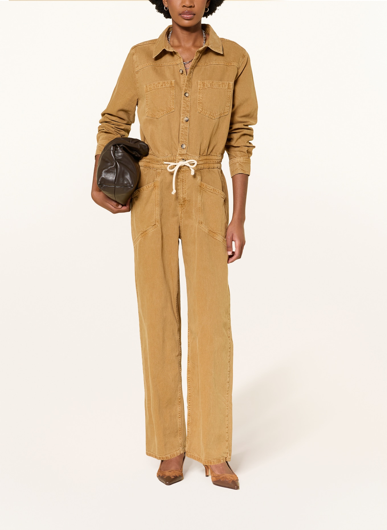 ba&sh Jeans-Jumpsuit FYORELLA: BROWN CAMEL