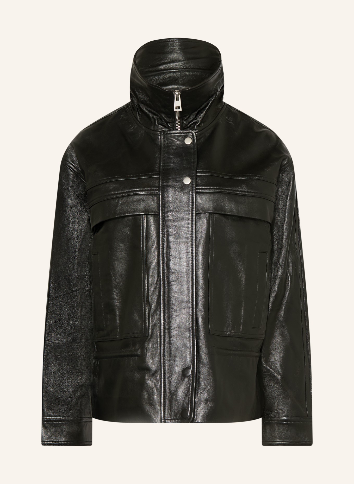 ba&sh Lederjacke KASSIA: SCHWARZ