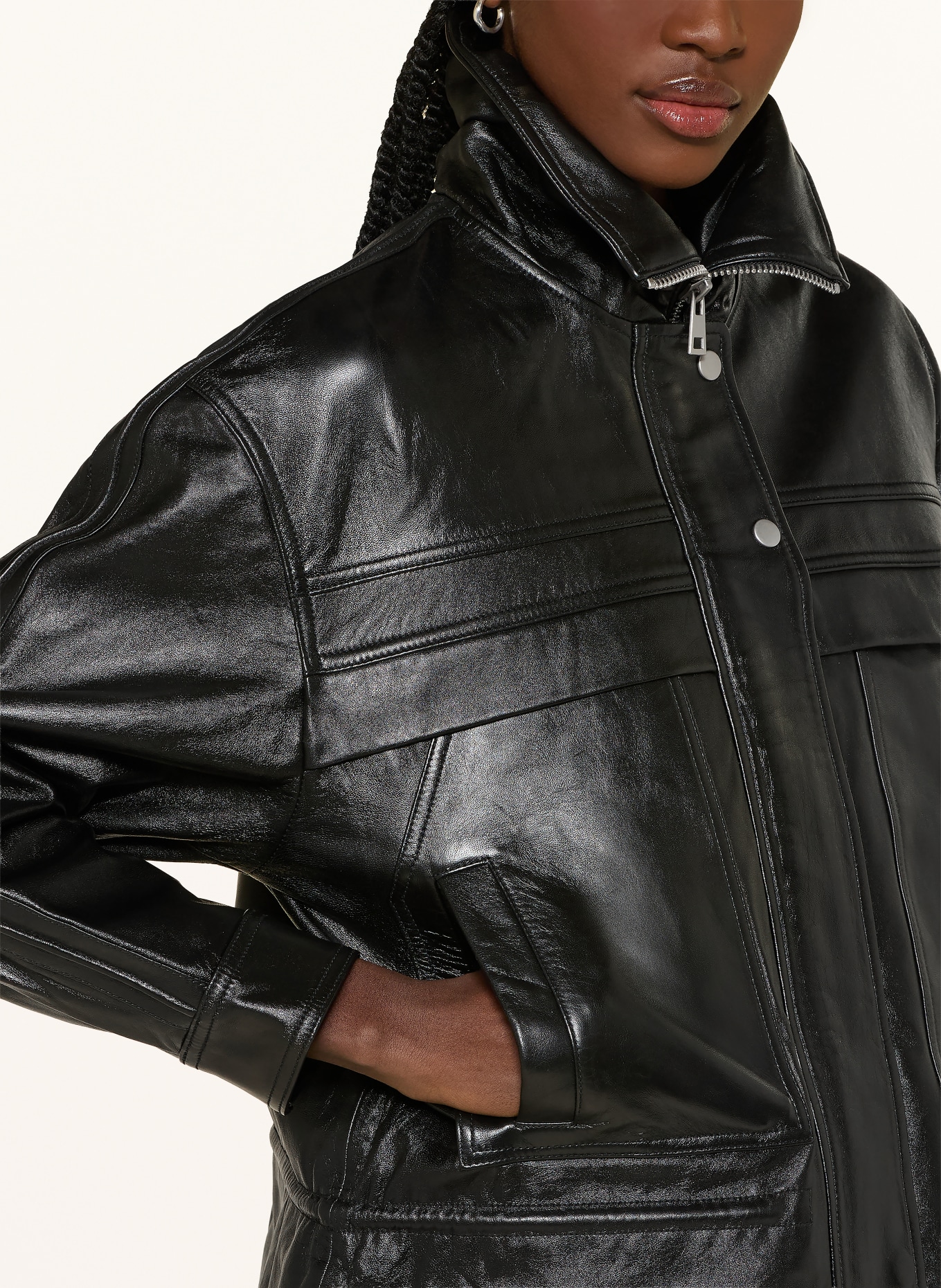 ba&sh Lederjacke KASSIA: SCHWARZ