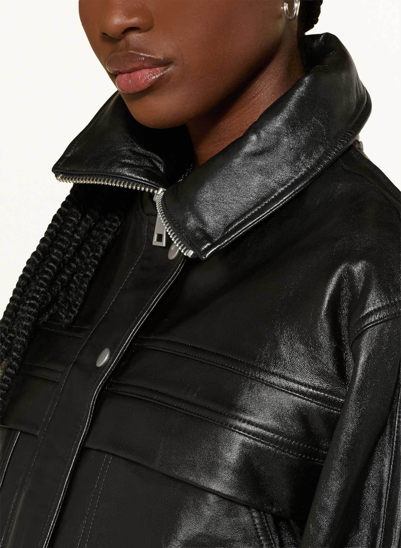 ba&sh Lederjacke KASSIA: SCHWARZ