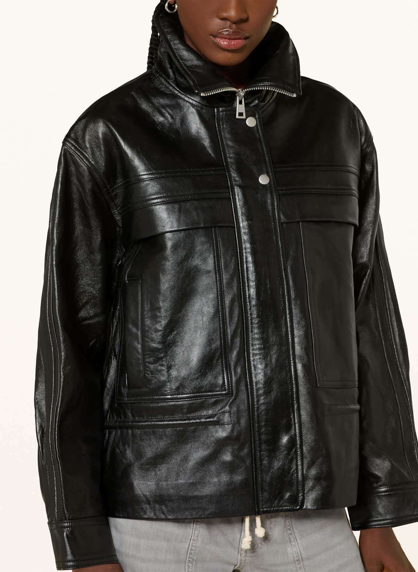 ba&sh Lederjacke KASSIA: SCHWARZ