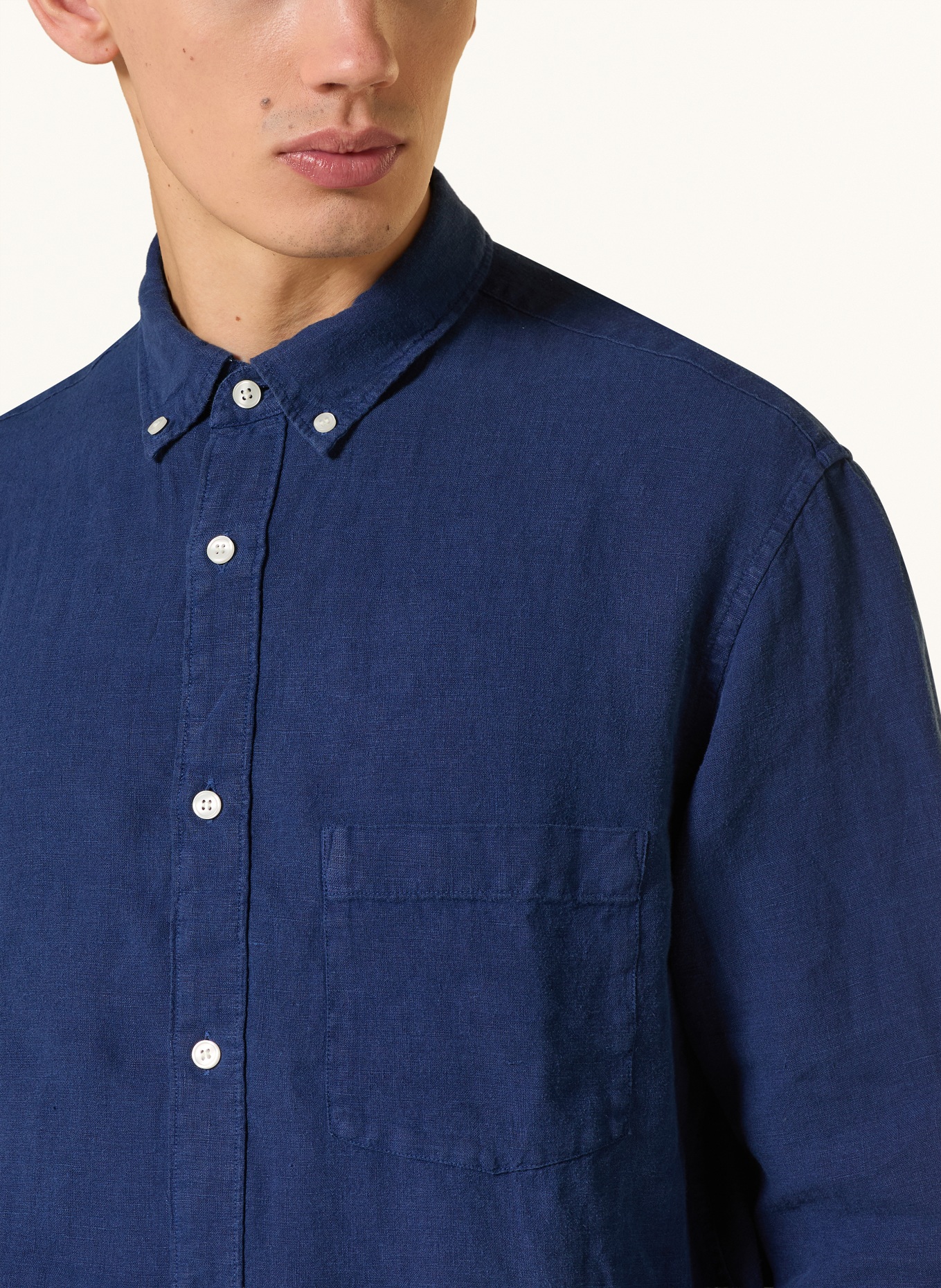 ARKET Linnen overhemd BALMAR  Relaxed Fit: BLAUW