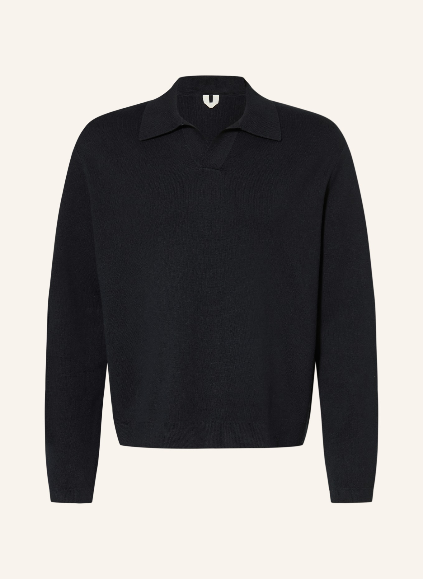 ARKET Gebreid poloshirt SWARM: DONKERBLAUW