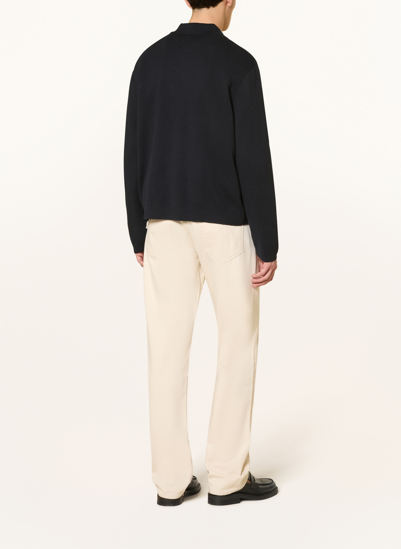 ARKET Gebreid poloshirt SWARM: DONKERBLAUW