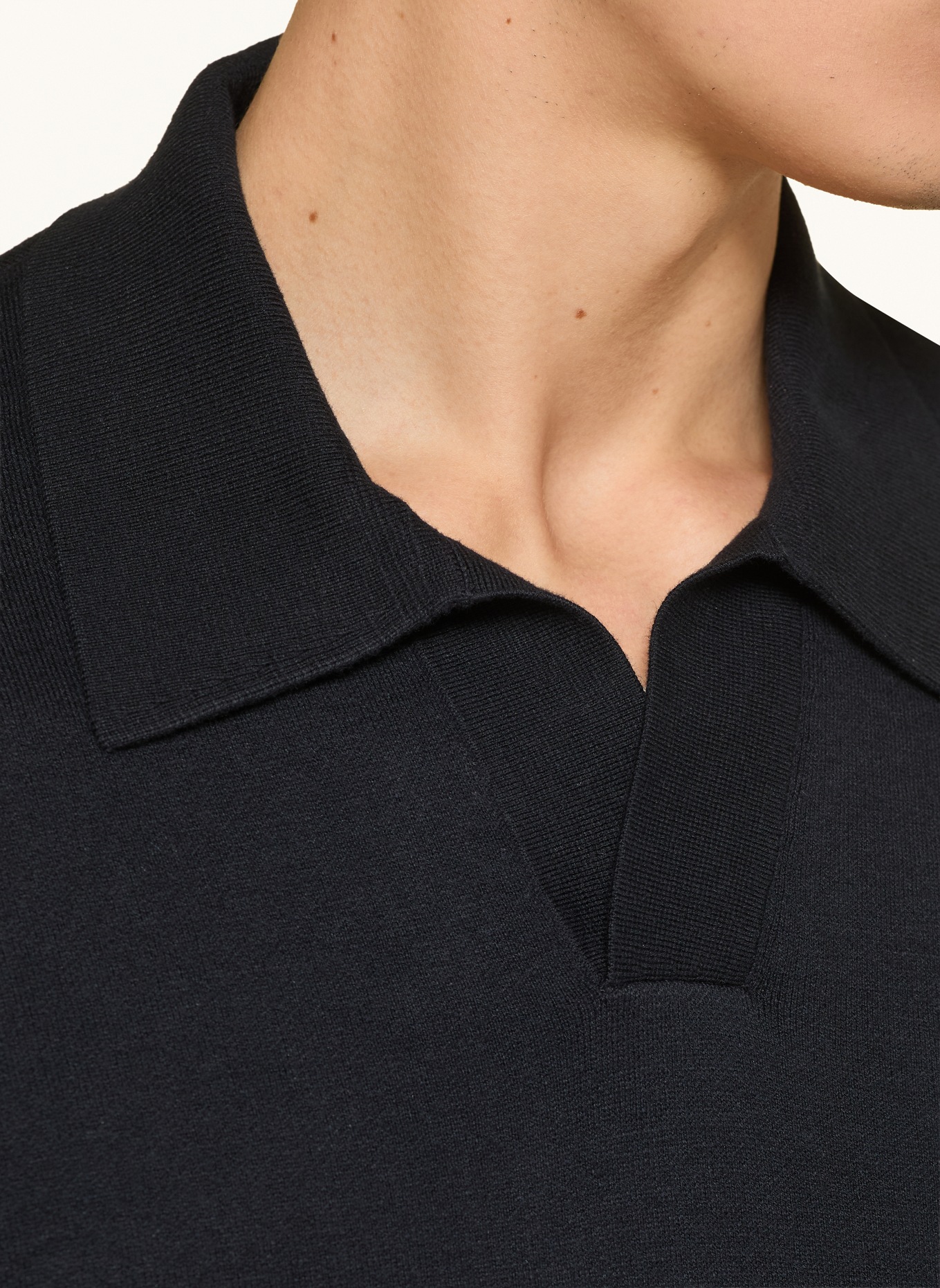 ARKET Gebreid poloshirt SWARM: DONKERBLAUW