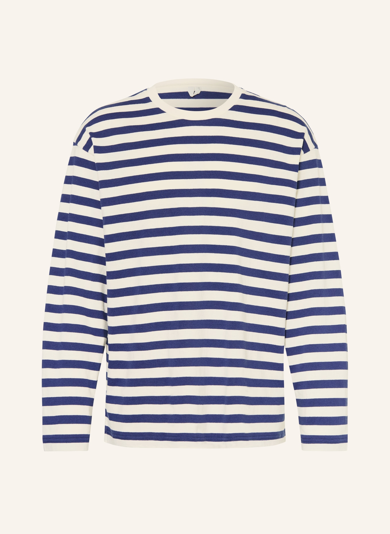 ARKET Long-sleeve shirt: DARK BLUE / WHITE
