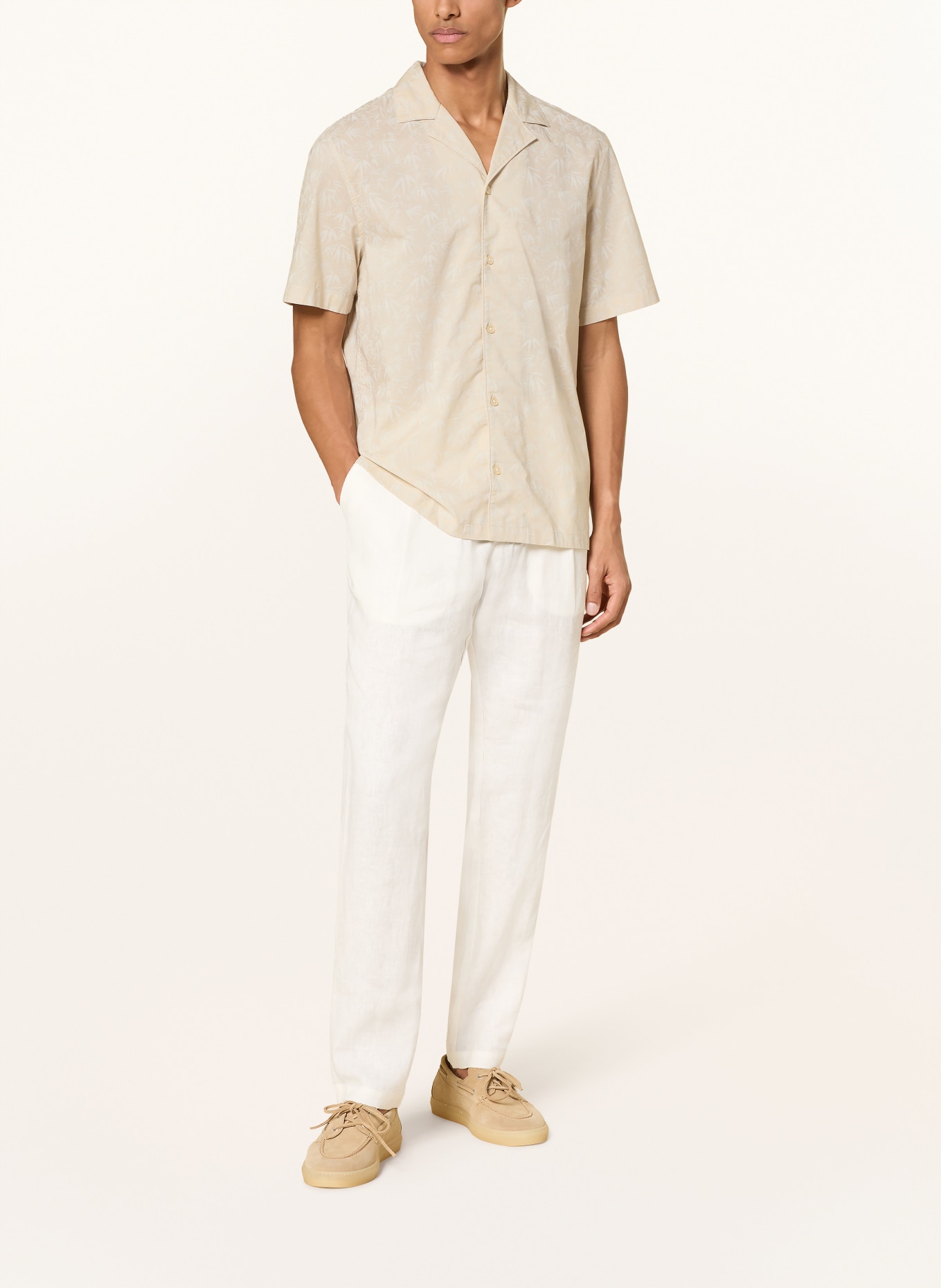 Marc O'Polo Resorthemd Regular Fit: HELLBRAUN / WEISS