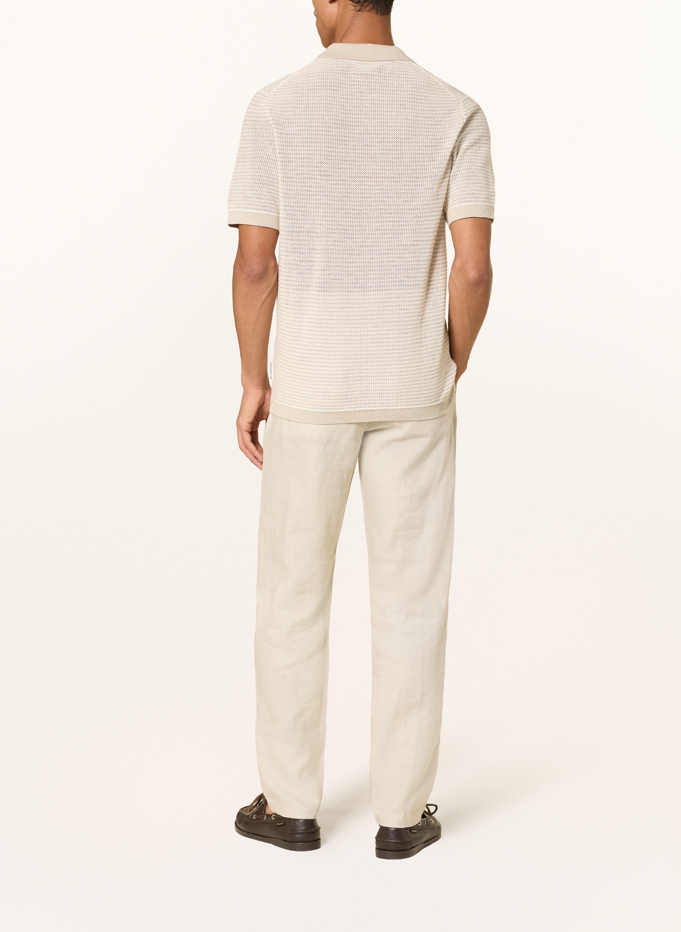 Marc O'Polo Strick-Poloshirt: HELLBRAUN / BEIGE