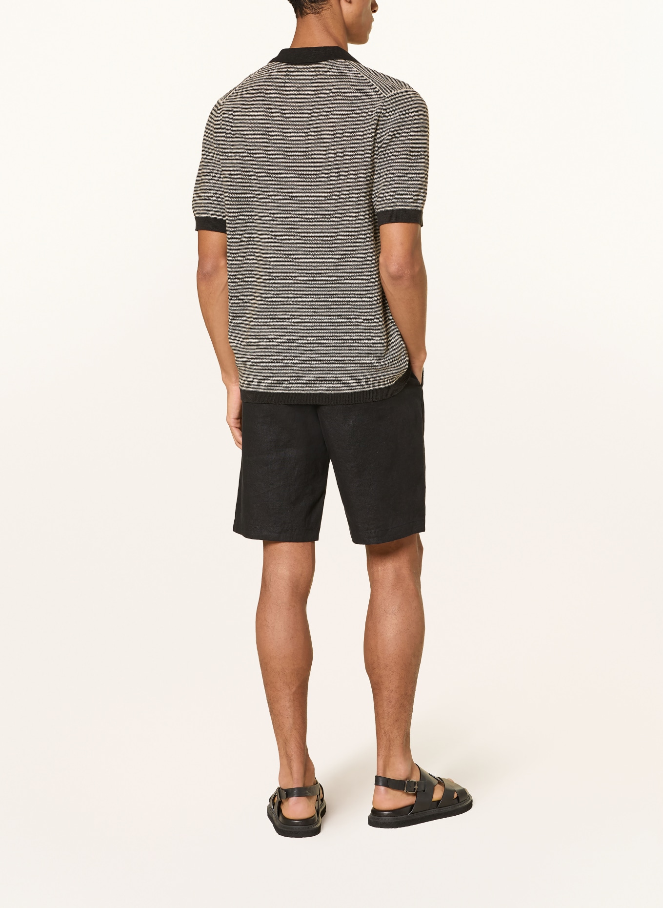 Marc O'Polo Strick-Poloshirt: SCHWARZ / WEISS