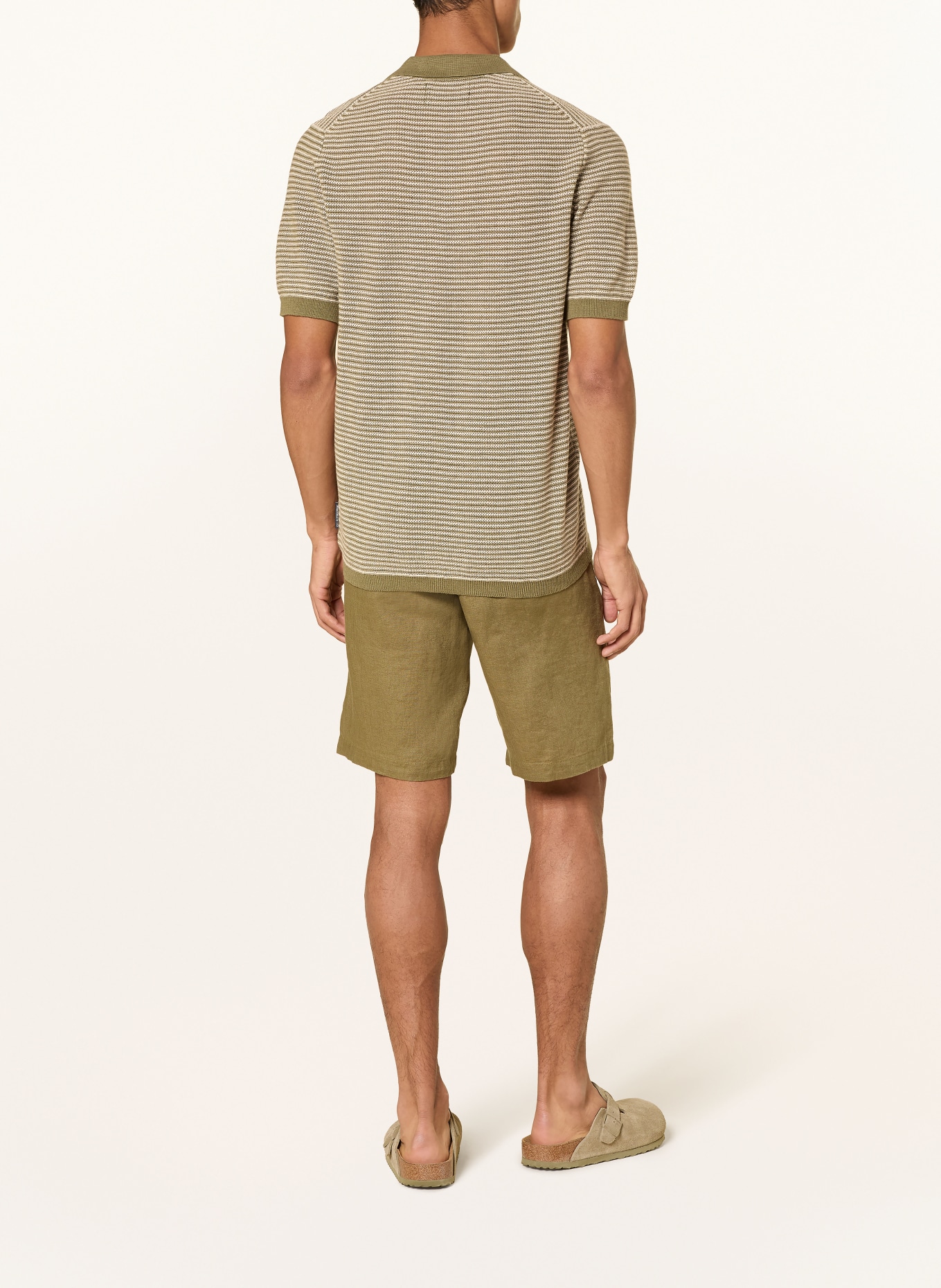 Marc O'Polo Polo en maille: OLIVE / CRÈME