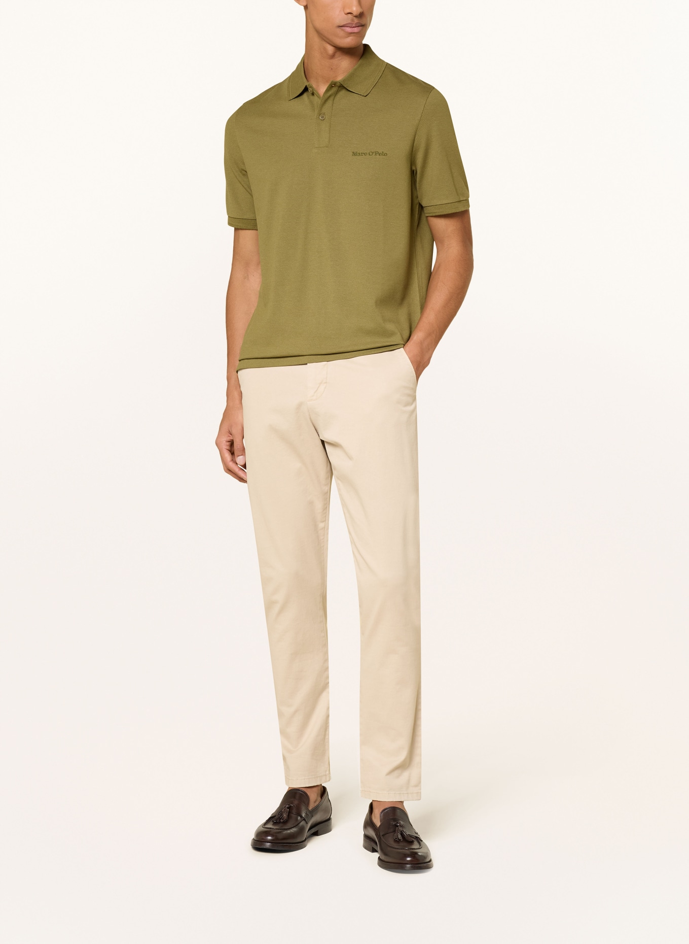 Marc O'Polo Polo en jersey, coupe classique: OLIVE
