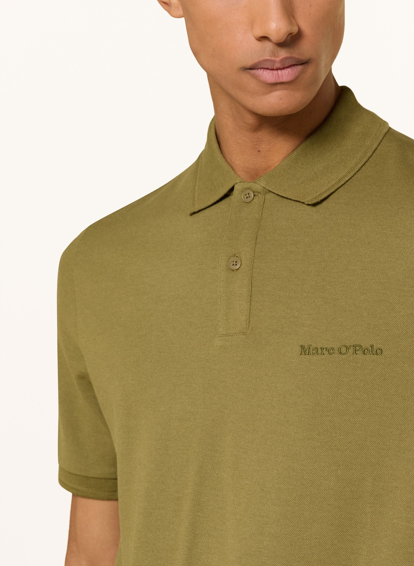 Marc O'Polo Polo en jersey, coupe classique: OLIVE