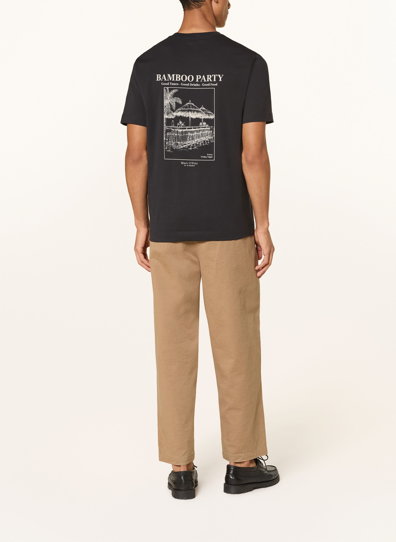 Marc O'Polo T-Shirt: SCHWARZ / HELLGRAU