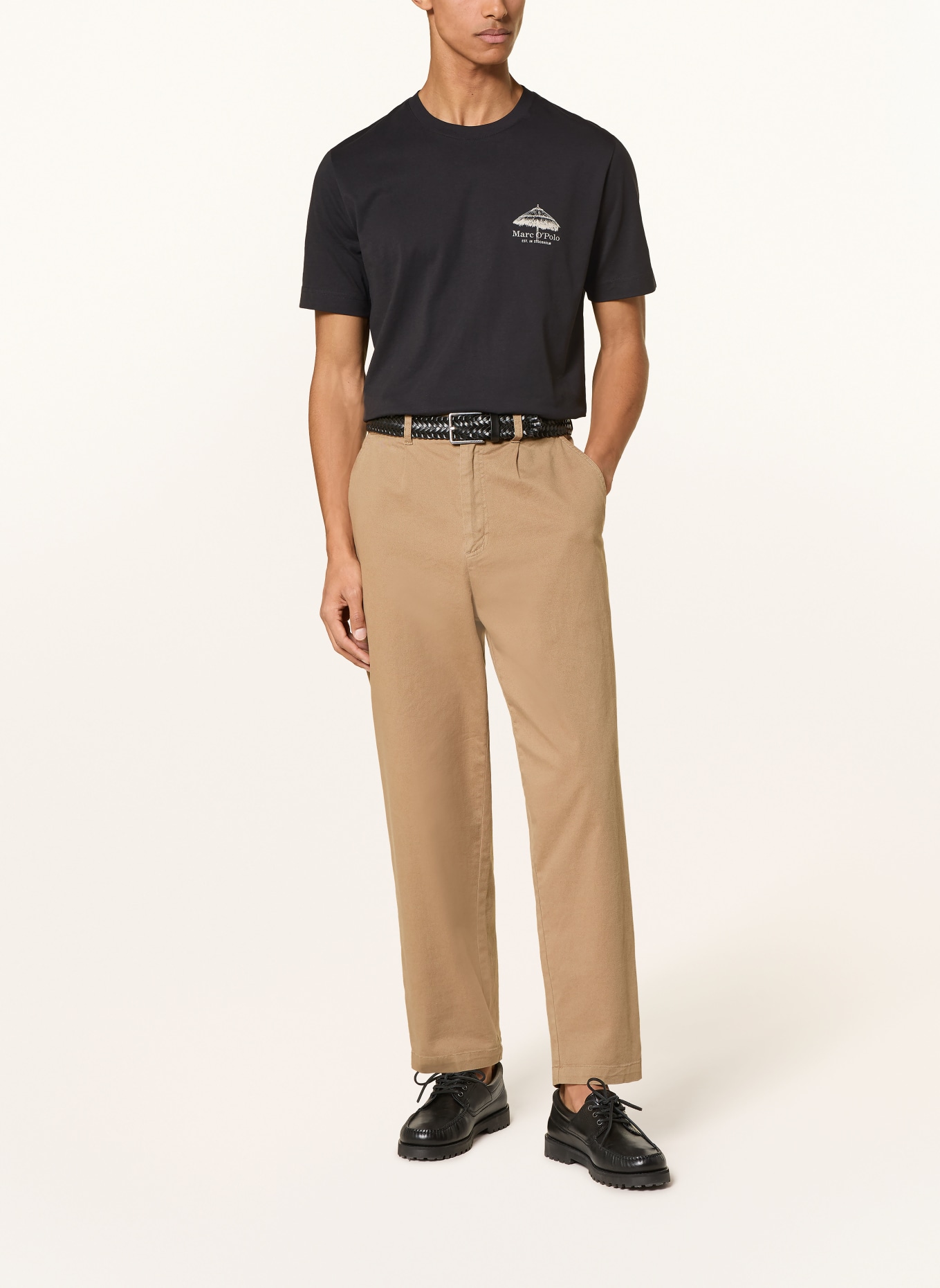 Marc O'Polo T-Shirt: SCHWARZ / HELLGRAU