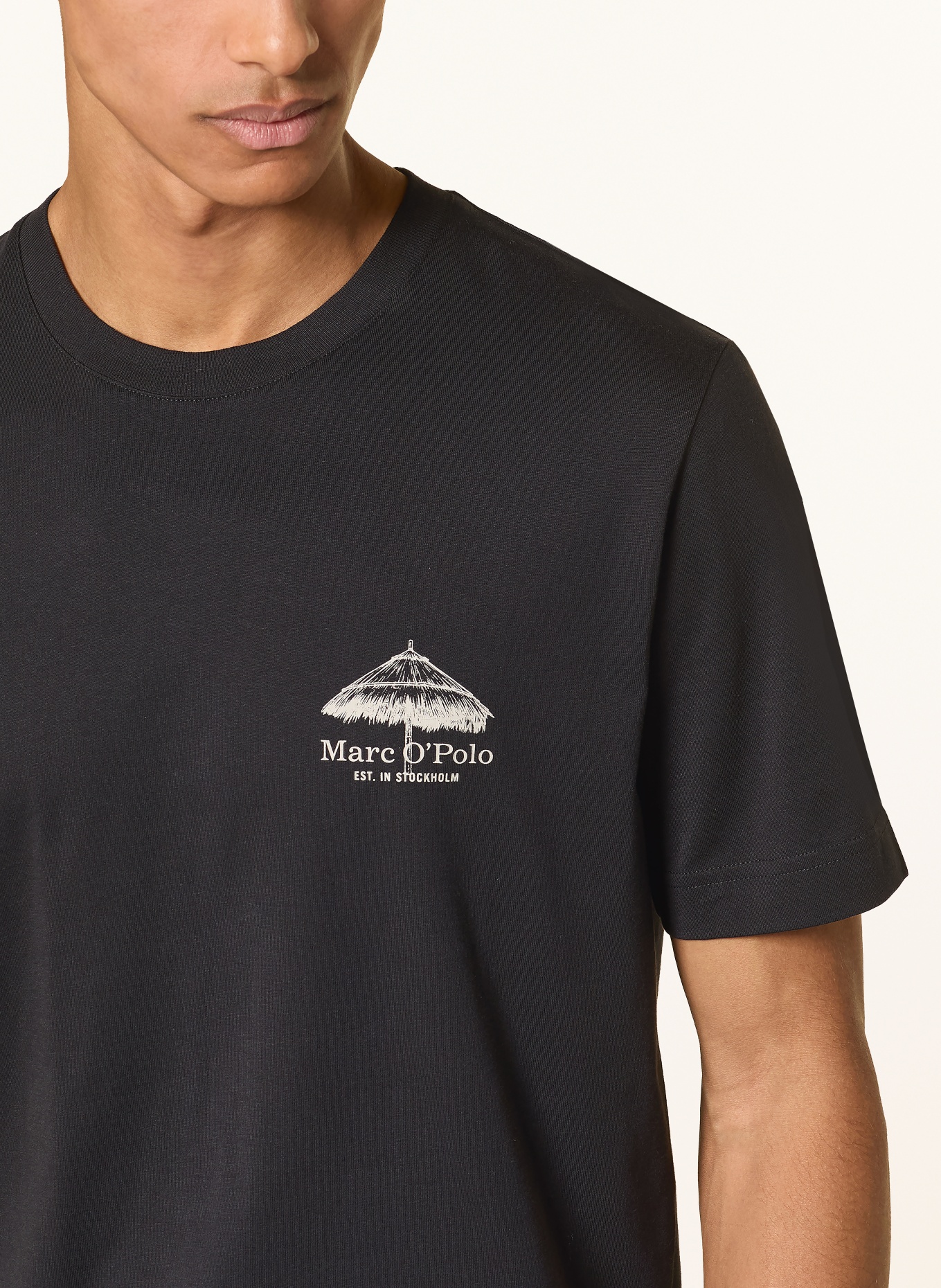 Marc O'Polo T-Shirt: SCHWARZ / HELLGRAU