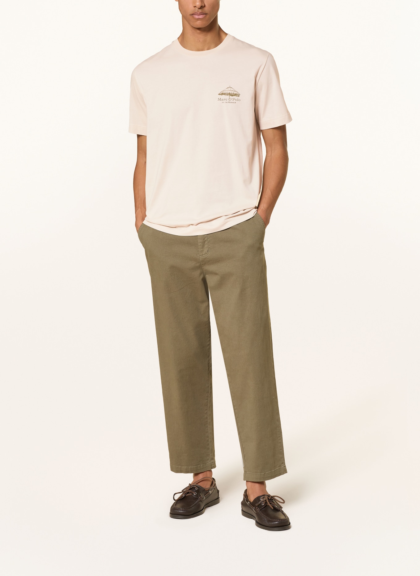 Marc O'Polo T-shirt: LIGHT GRAY / KHAKI