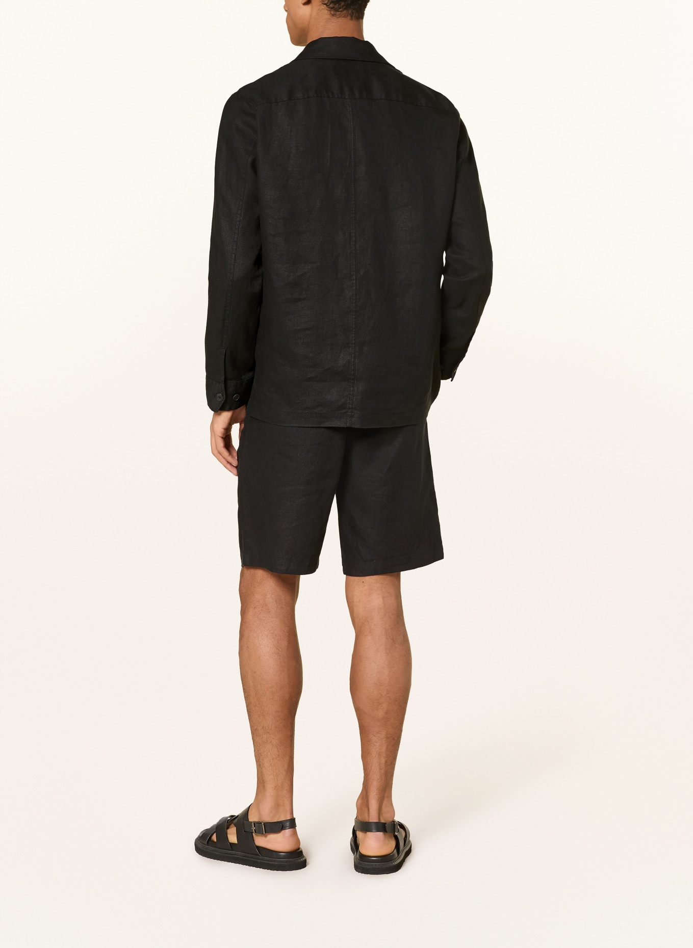 Marc O'Polo Leinenshorts RESO JOGGER Regular Fit: SCHWARZ