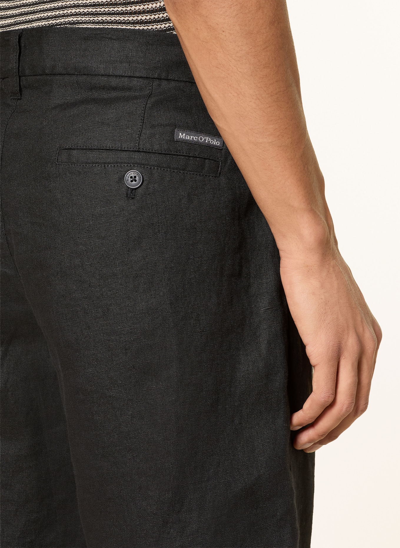 Marc O'Polo Leinenshorts RESO JOGGER Regular Fit: SCHWARZ