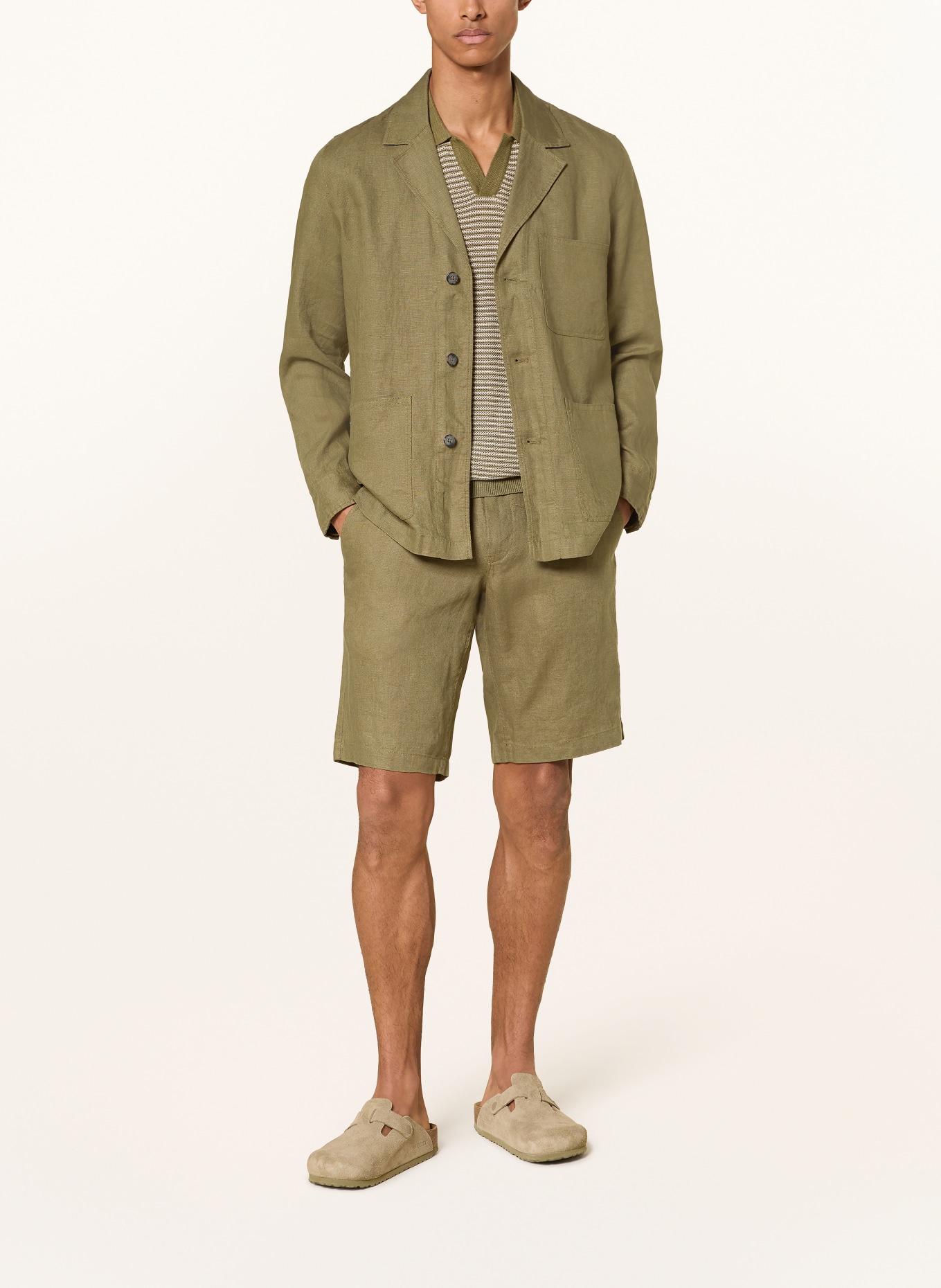 Marc O'Polo Leinenshorts RESO JOGGER Regular Fit: OLIV