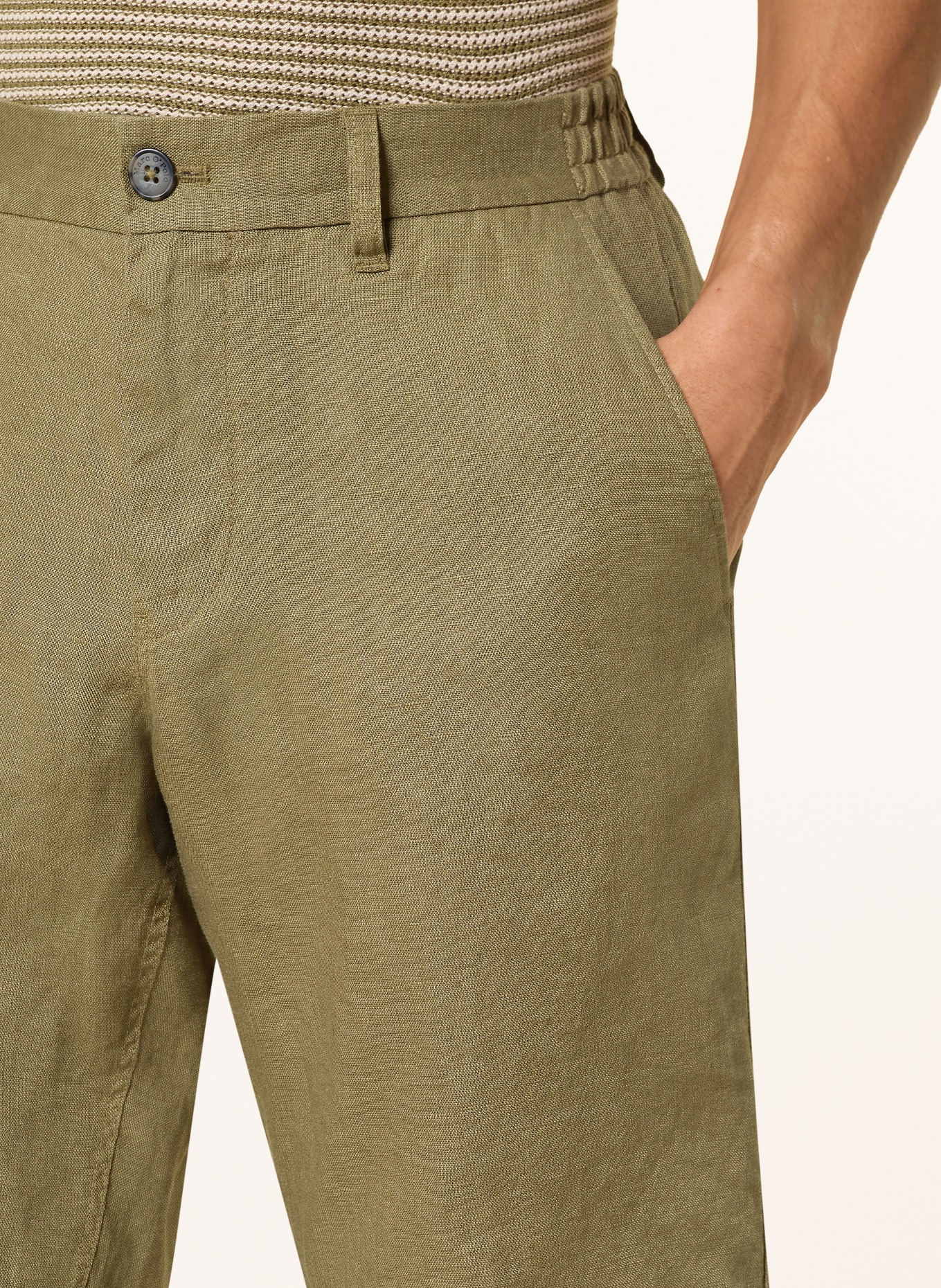 Marc O'Polo Leinenshorts RESO JOGGER Regular Fit: OLIV