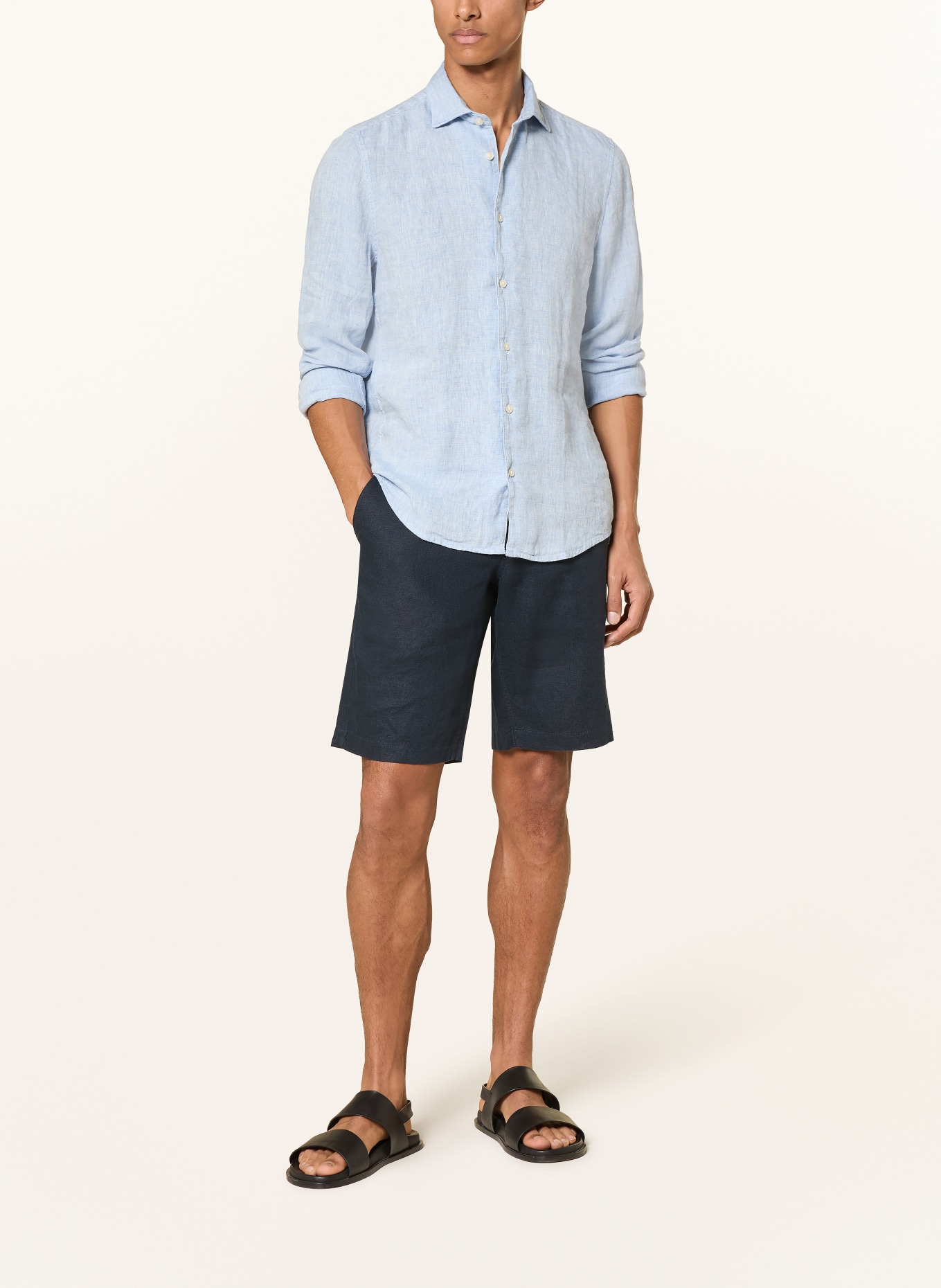Marc O'Polo Leinenshorts RESO JOGGER Regular Fit: DUNKELBLAU