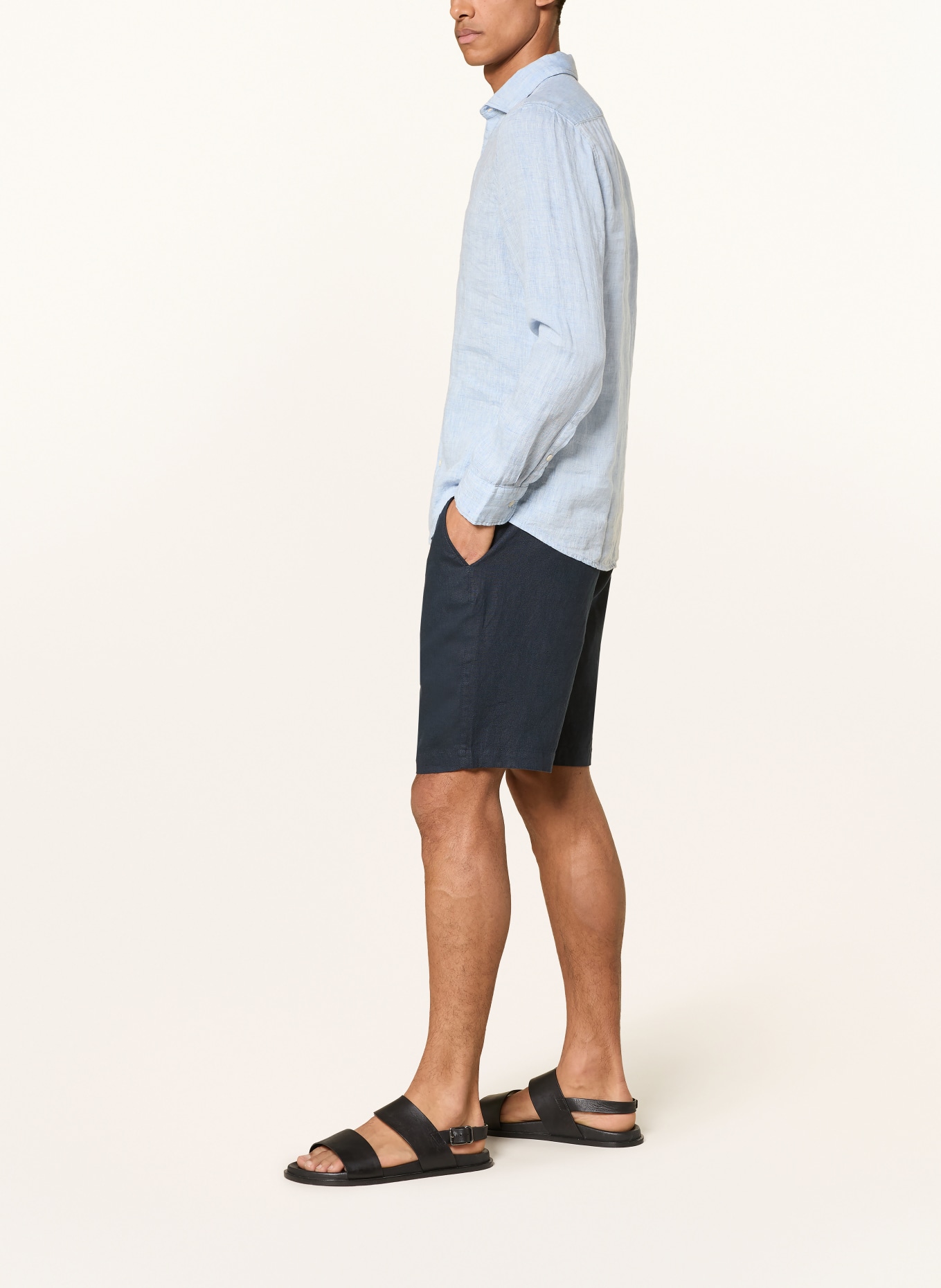 Marc O'Polo Leinenshorts RESO JOGGER Regular Fit: DUNKELBLAU