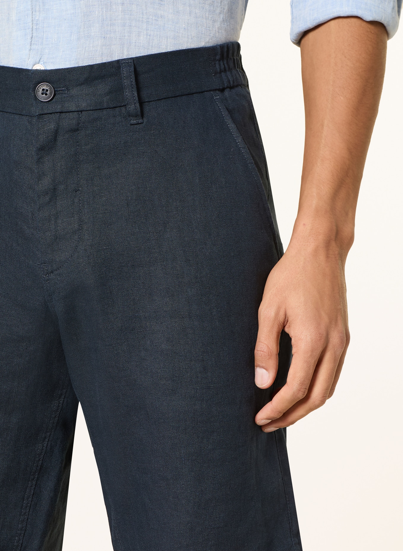Marc O'Polo Leinenshorts RESO JOGGER Regular Fit: DUNKELBLAU