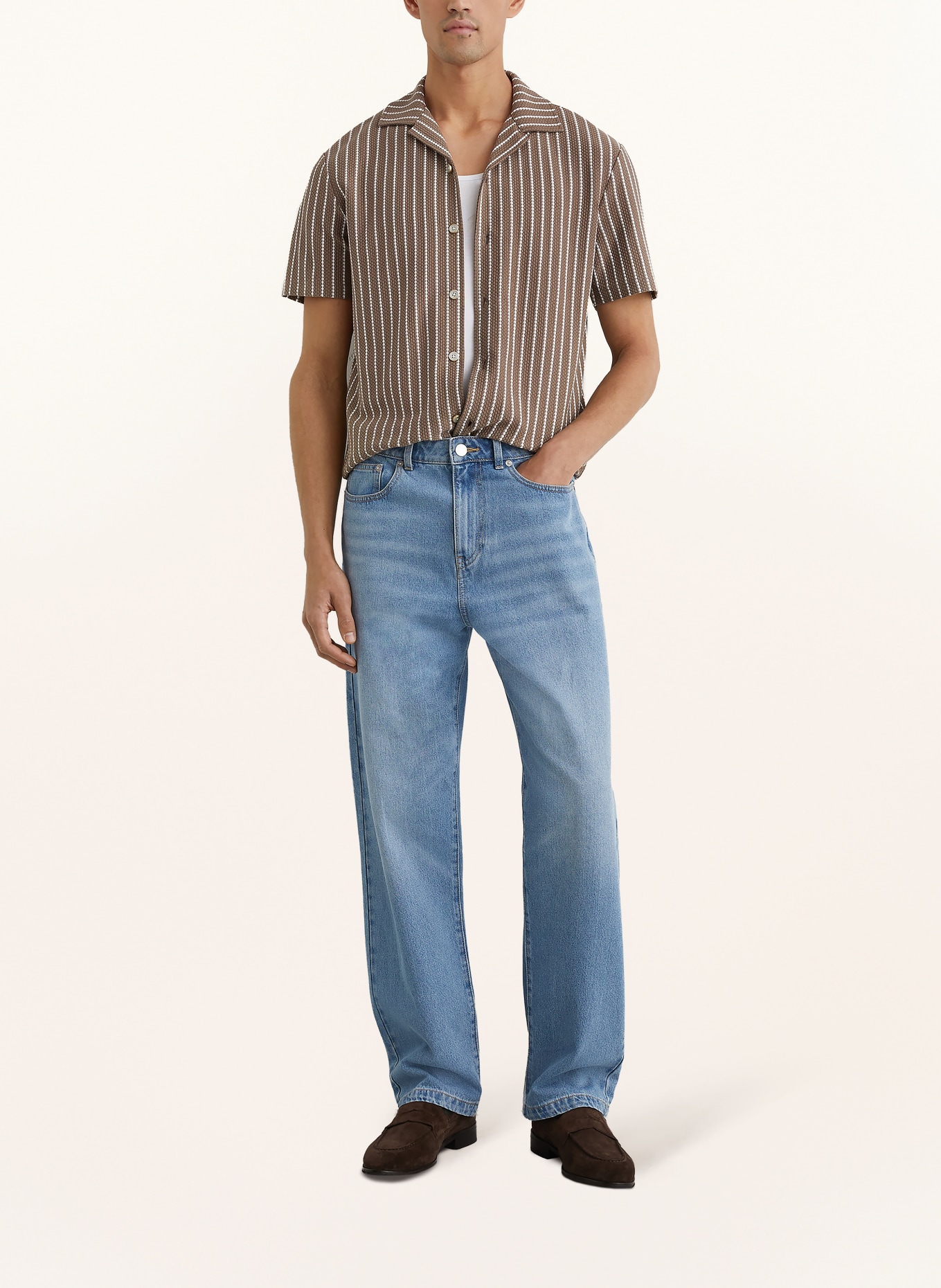 REISS Resorthemd PERCY Regular Fit: BRAUN / WEISS