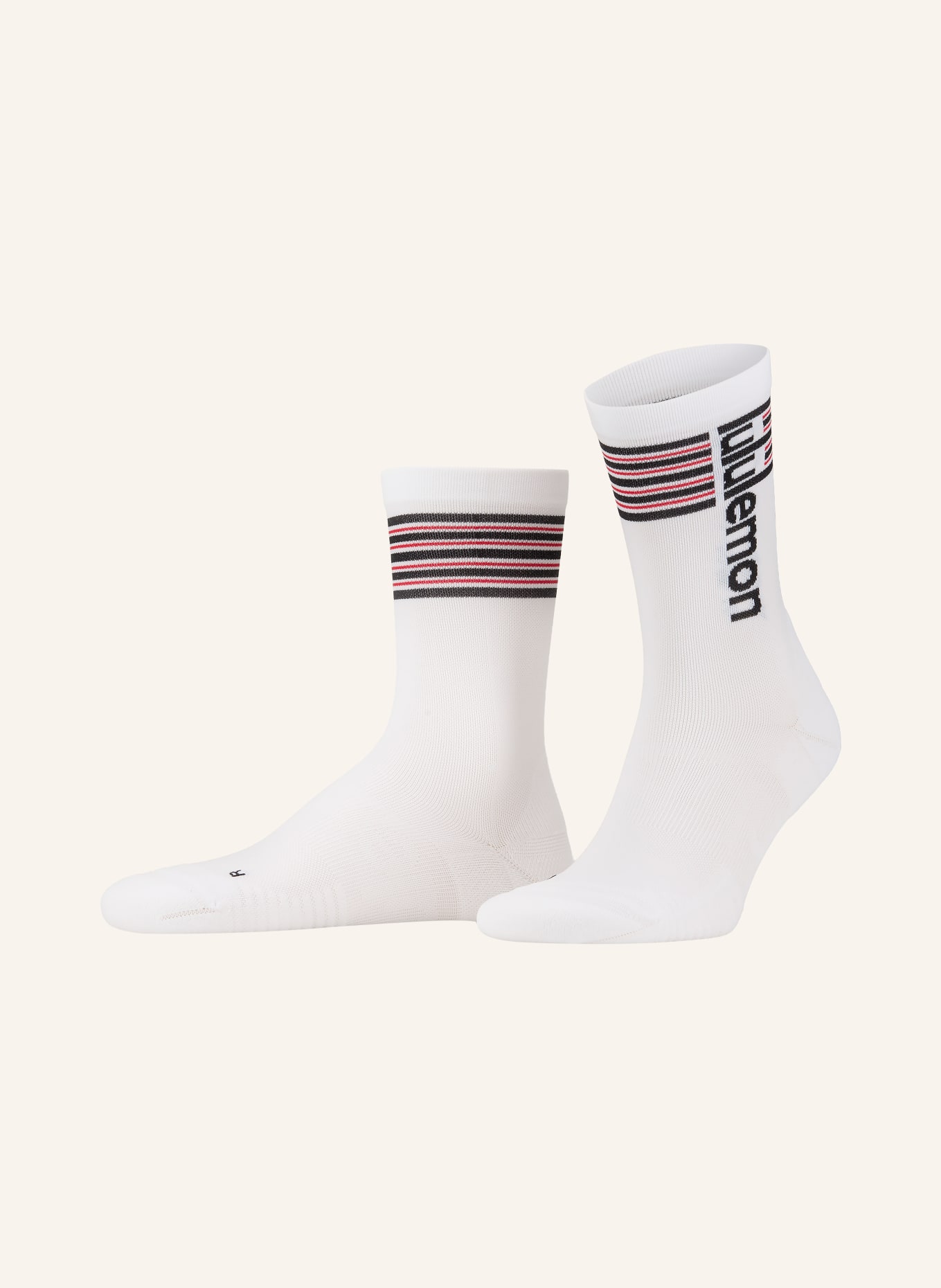 lululemon Chaussettes de course POWER STRIDE: BLANC / ROUGE / NOIR