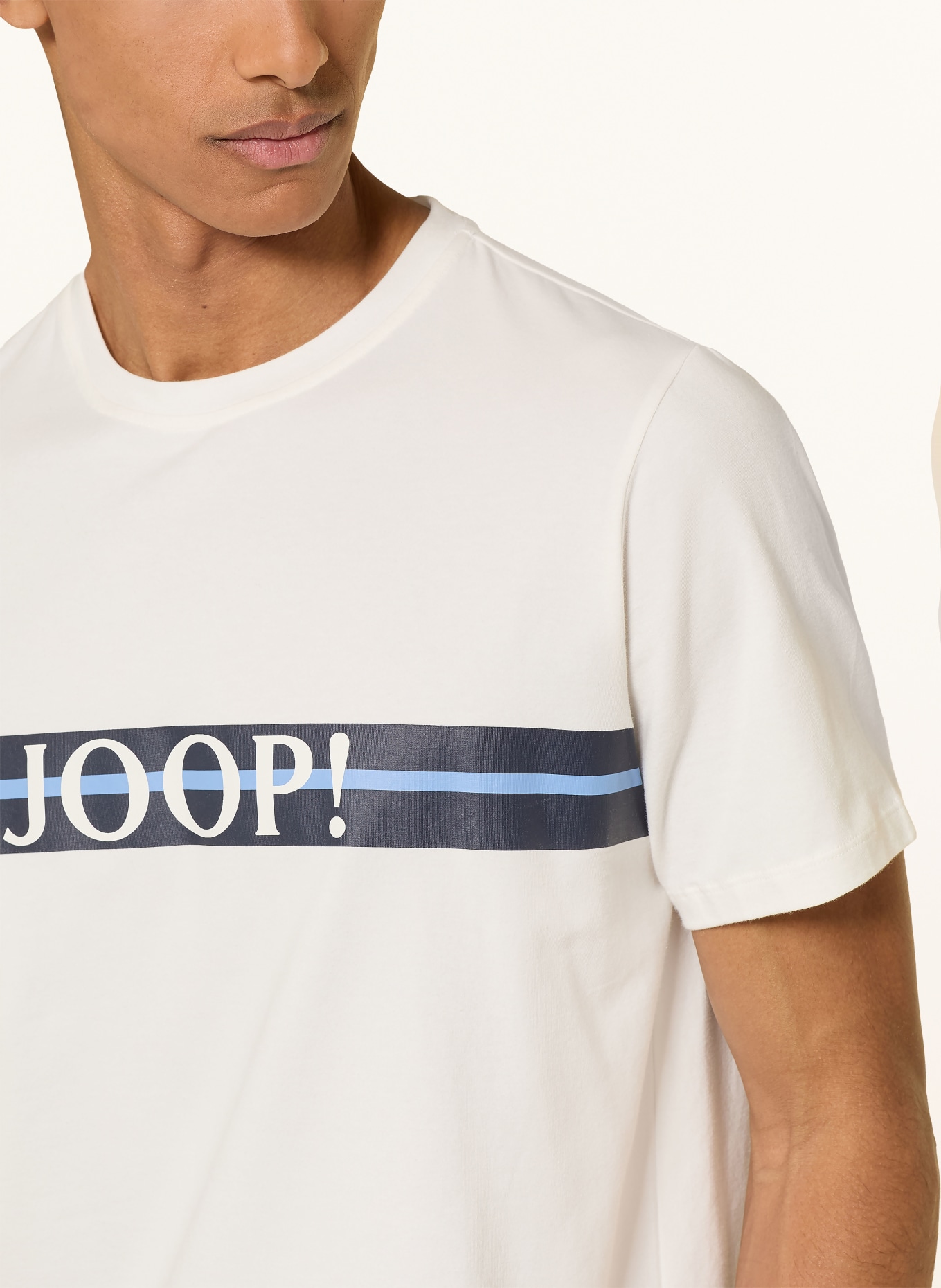 JOOP! Shorty-pyjama: WIT / DONKERBLAUW / BLAUW